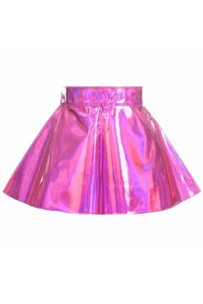 Fuchsia Holo Skater Skirt