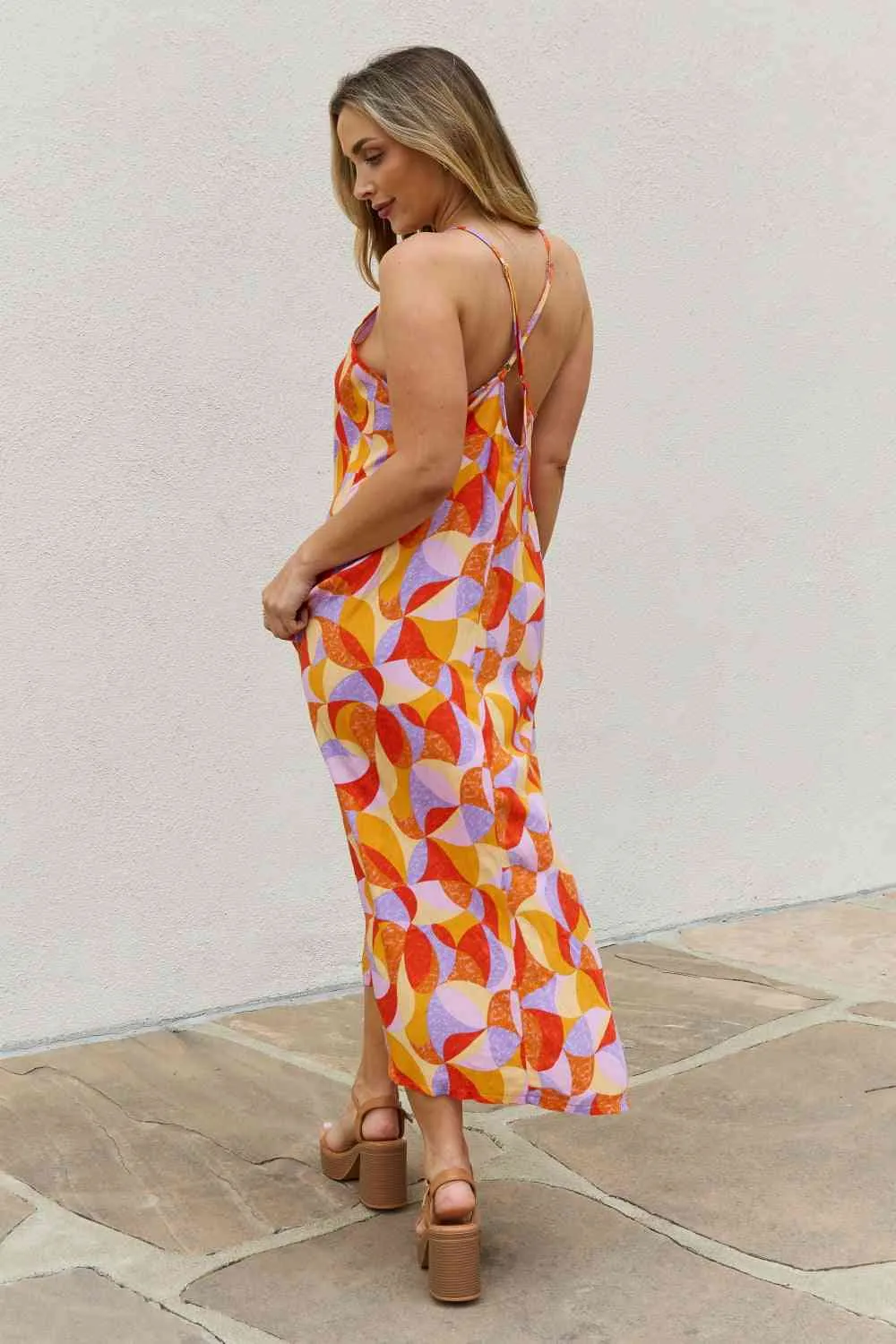 Full Size Printed Sleeveless Maxi Dress