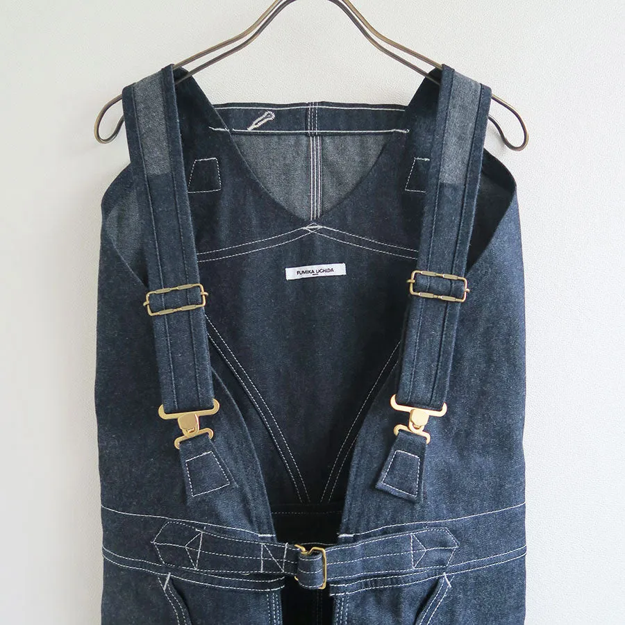 【FUMIKA UCHIDA/フミカウチダ】 <br>DENIM OVERALL APRON MAXI DRESS <br>T-OP001