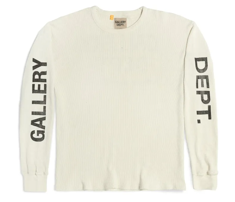 Gallery Department Thermal Long Sleeve Tee Shirt White