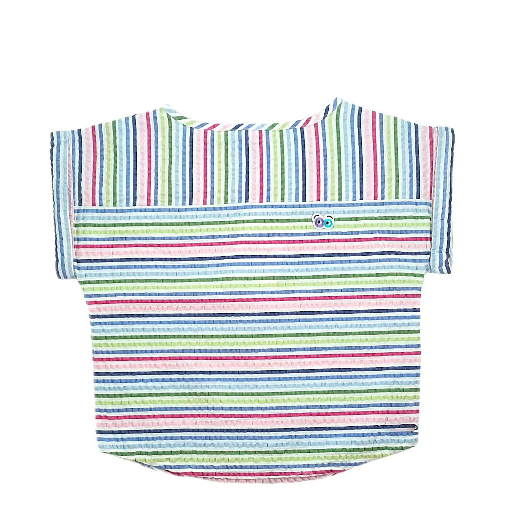 Girls Multi Color Seersucker Top