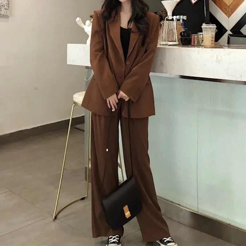 Graduation gift Women's Fashion Blazer Pantsuit Office Ladies Business Suit Long Sleeve Jacket Trousers Two Piece Set Femme Autumn Clothings