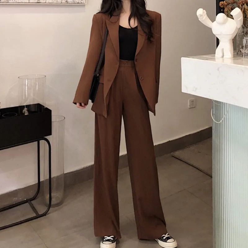 Graduation gift Women's Fashion Blazer Pantsuit Office Ladies Business Suit Long Sleeve Jacket Trousers Two Piece Set Femme Autumn Clothings