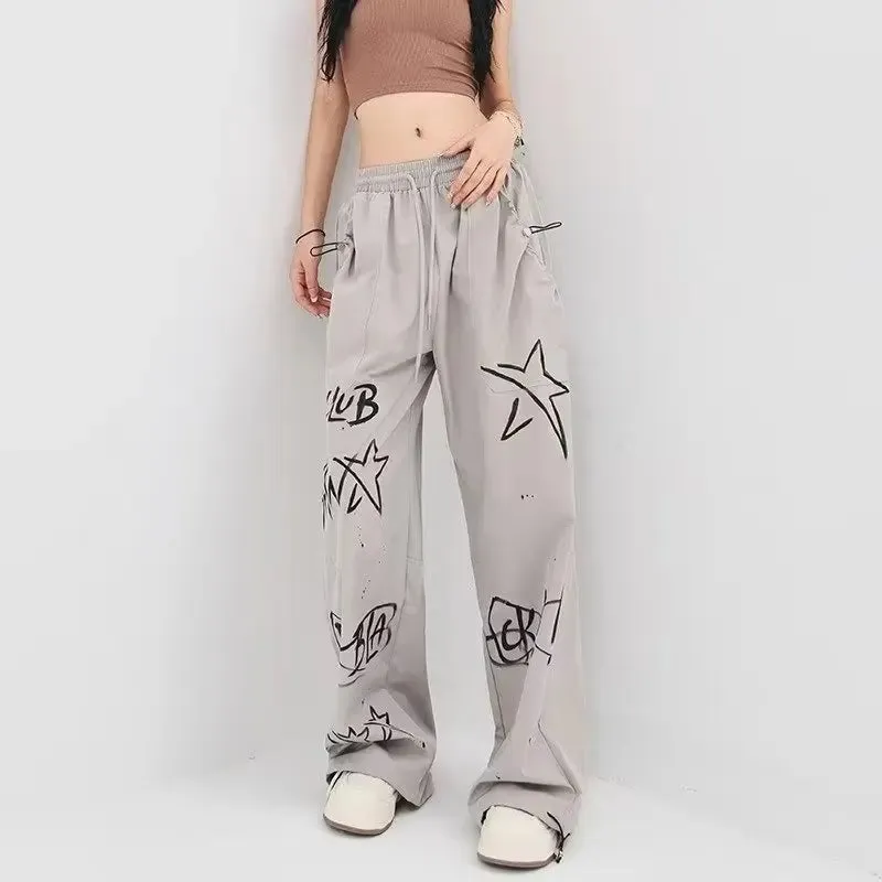 Graffiti Loose Hip-hop Letter Pants for Women