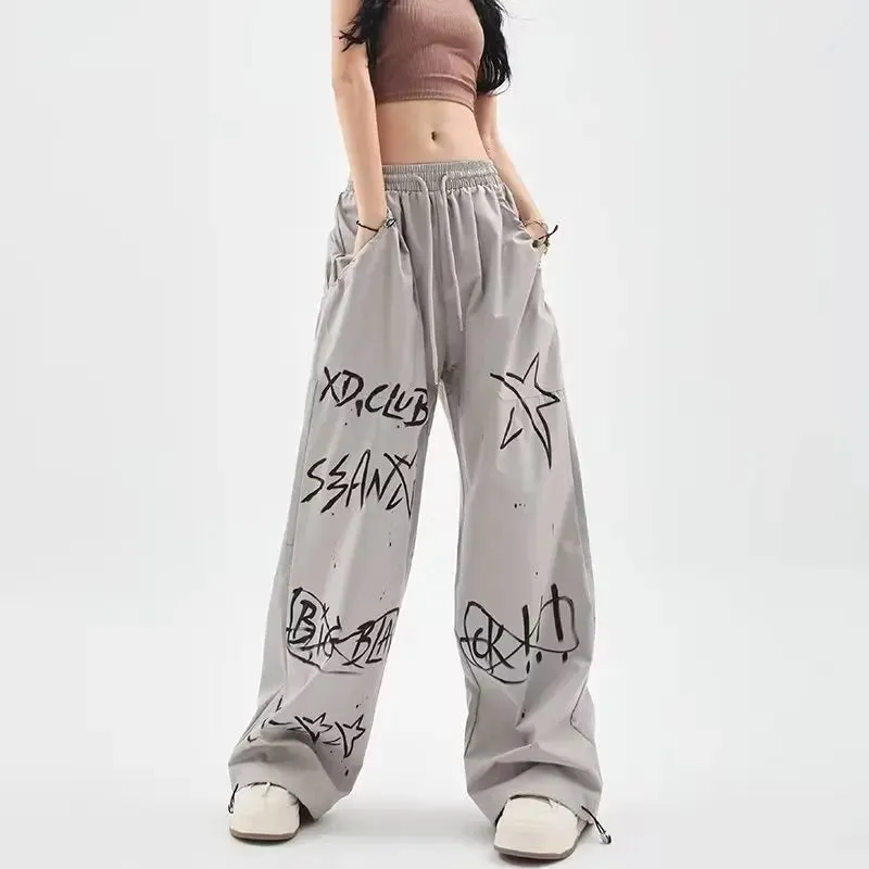 Graffiti Loose Hip-hop Letter Pants for Women