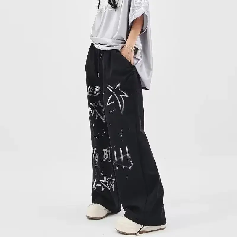 Graffiti Loose Hip-hop Letter Pants for Women