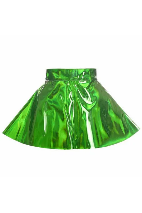 Green Holo Skater Skirt