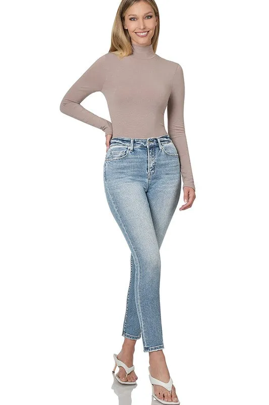 HIGH RISE ANKLE SKINNY DENIM PANTS