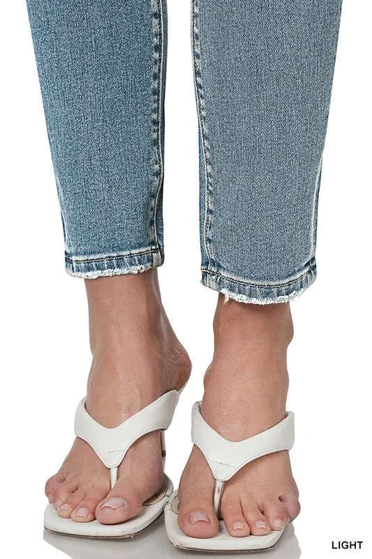 HIGH RISE ANKLE SKINNY DENIM PANTS