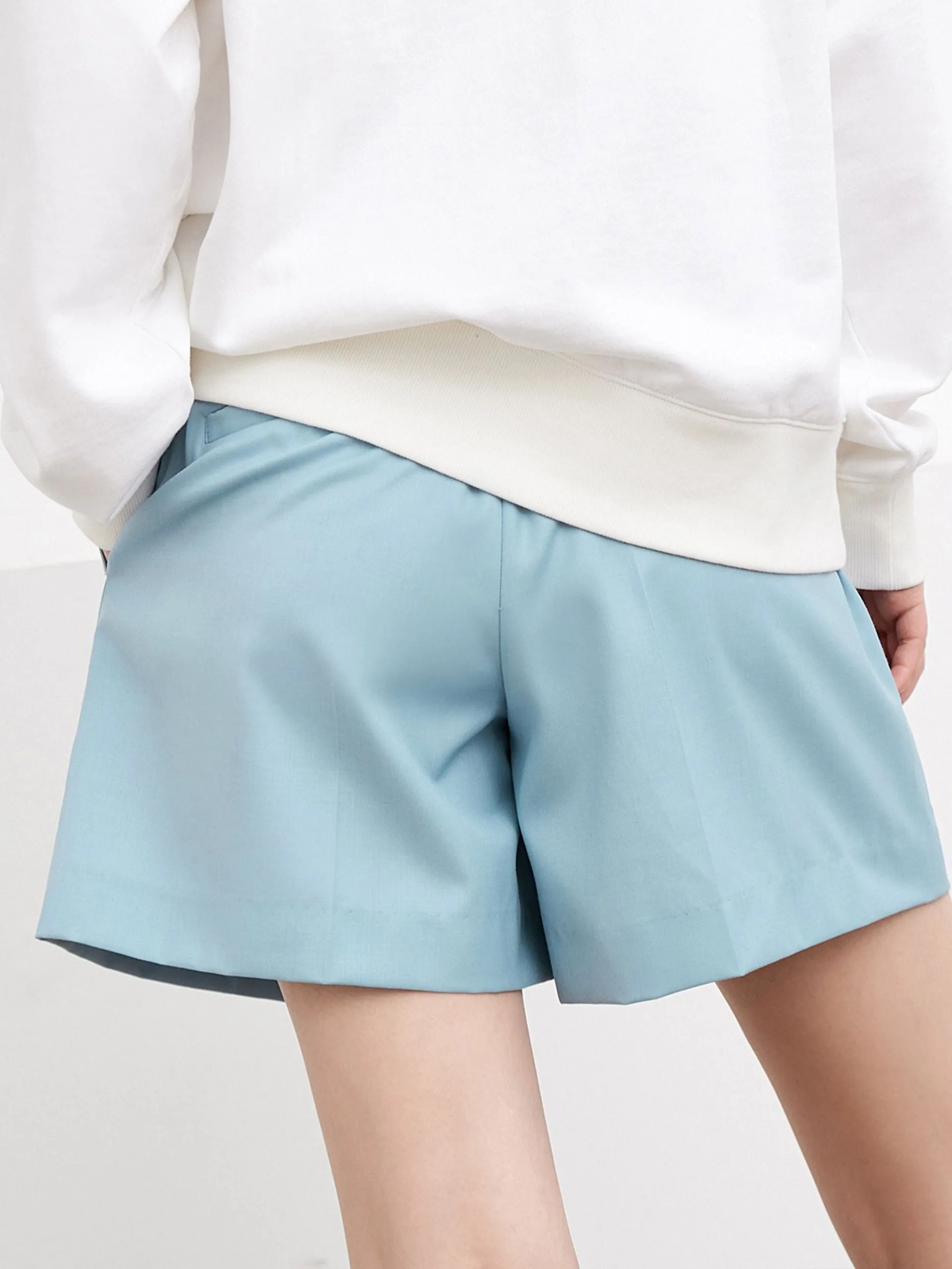 High Waist Suit Shorts