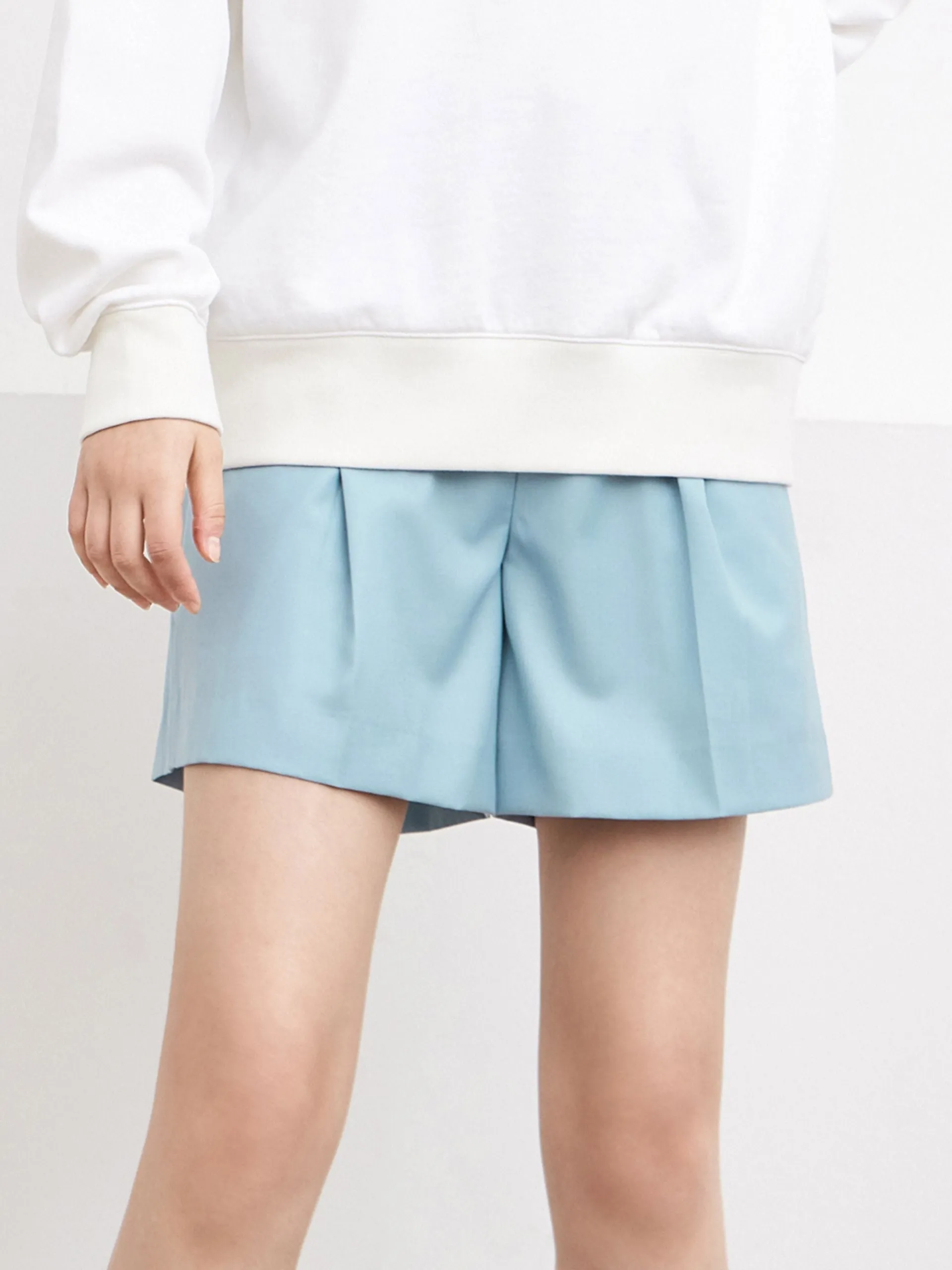 High Waist Suit Shorts