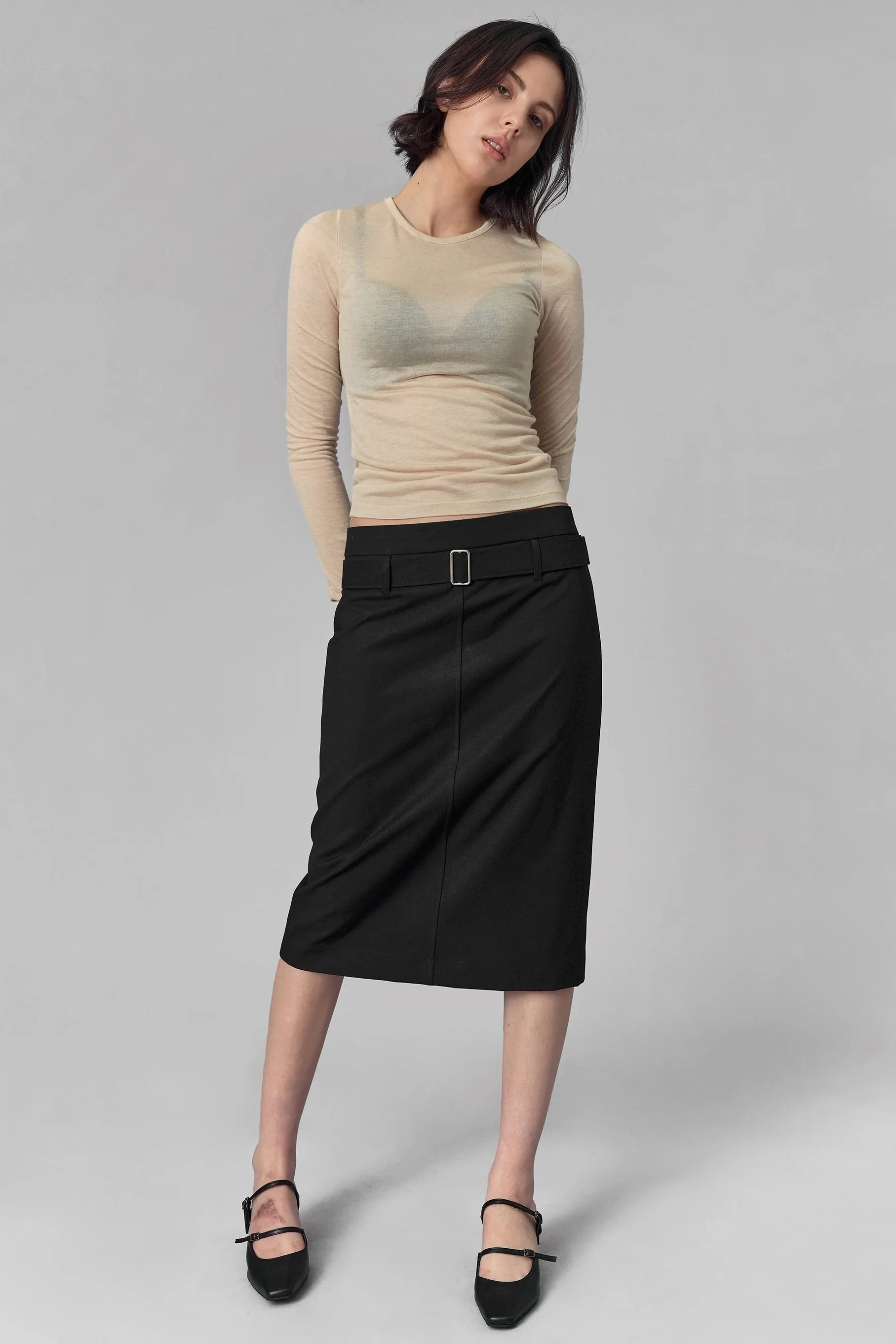 Hike Belted Midi Skirt