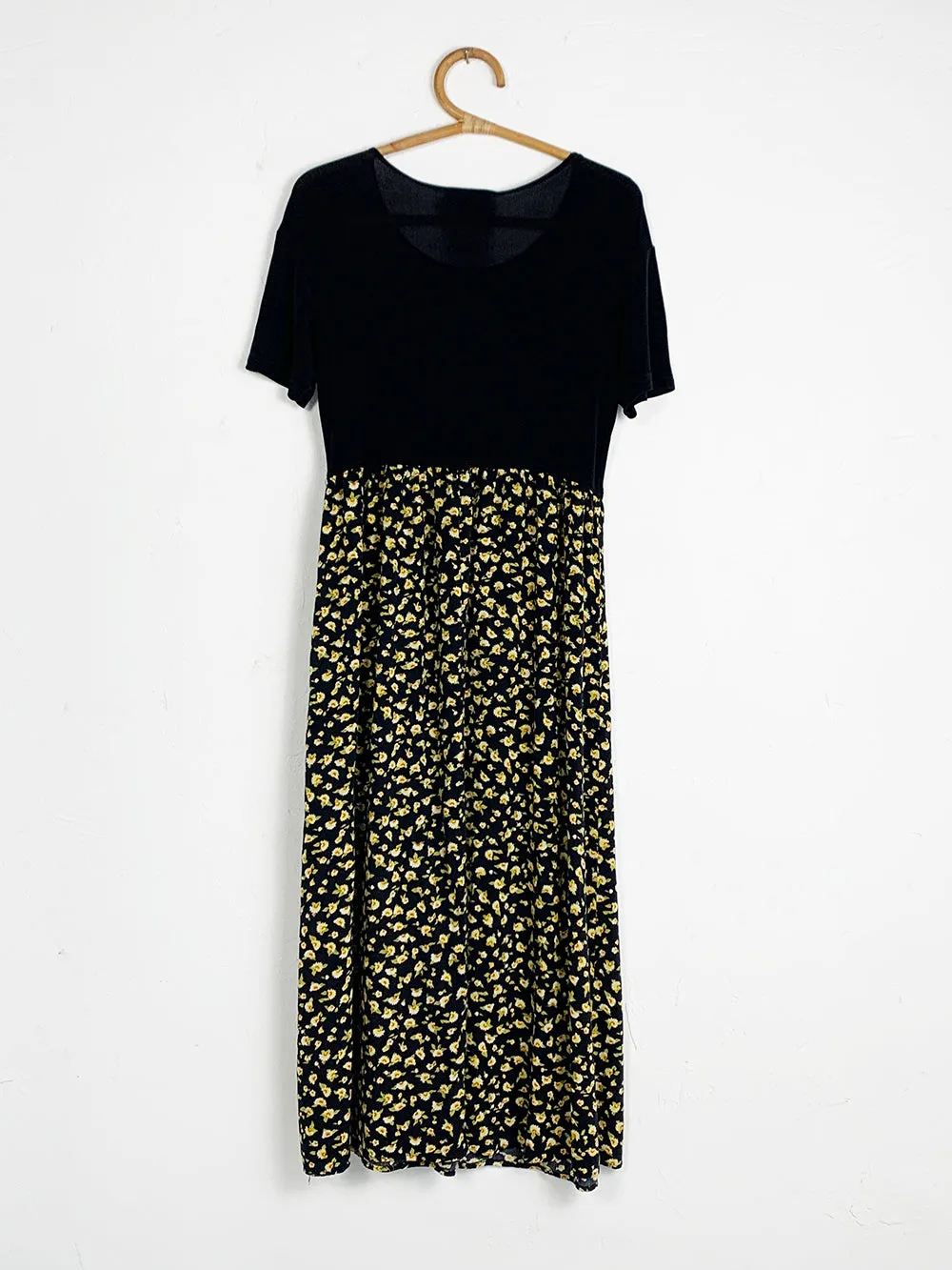 Impressions Black Sunflower Rayon Maxi Dress