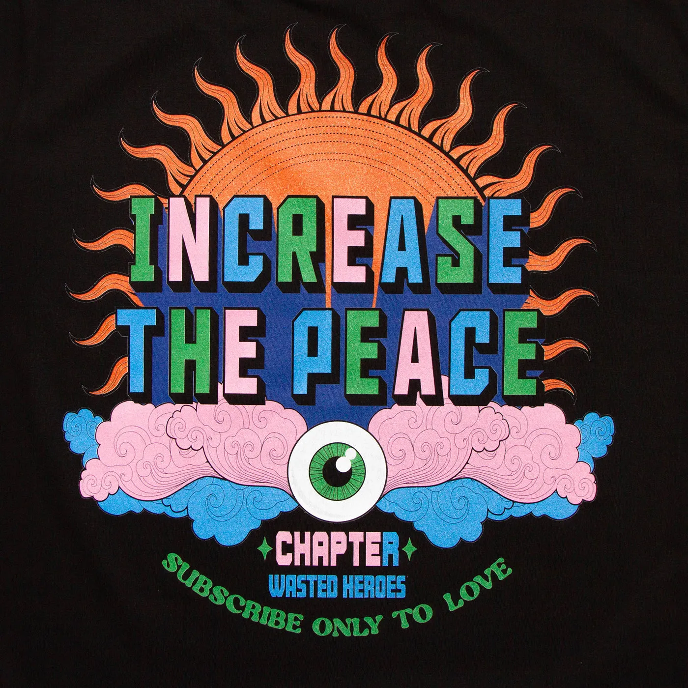 Increase The Peace Front Print - Tshirt - Black