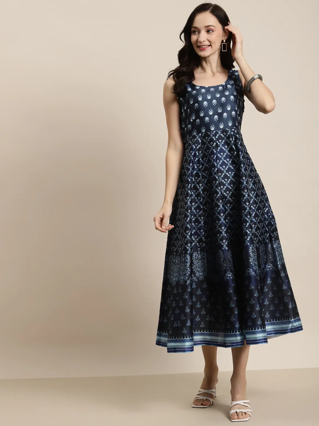 Indigo Boooti Floral Anarkali Maxi