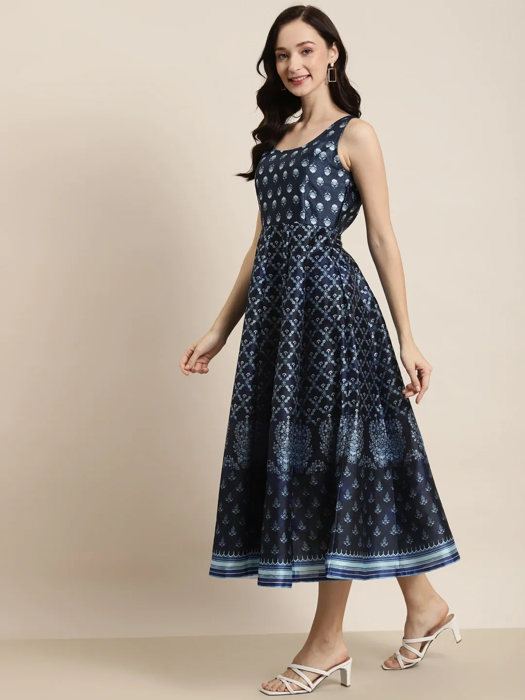 Indigo Boooti Floral Anarkali Maxi