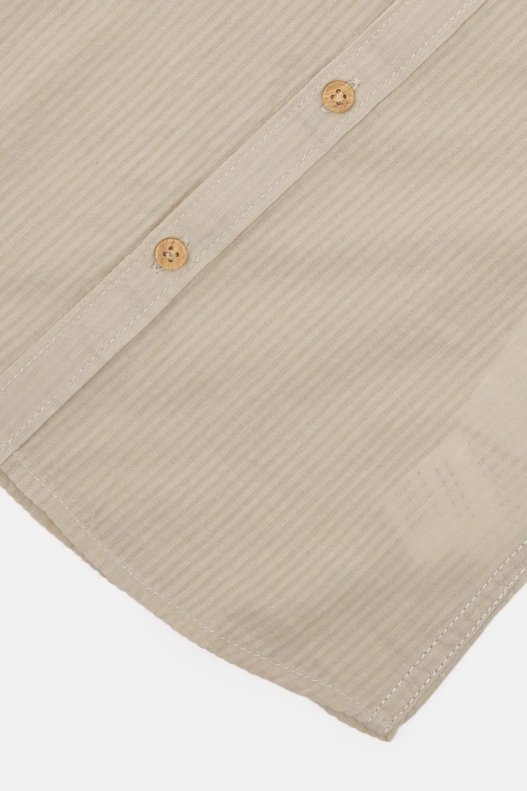 Infant Boys Beige Seersucker Shirt