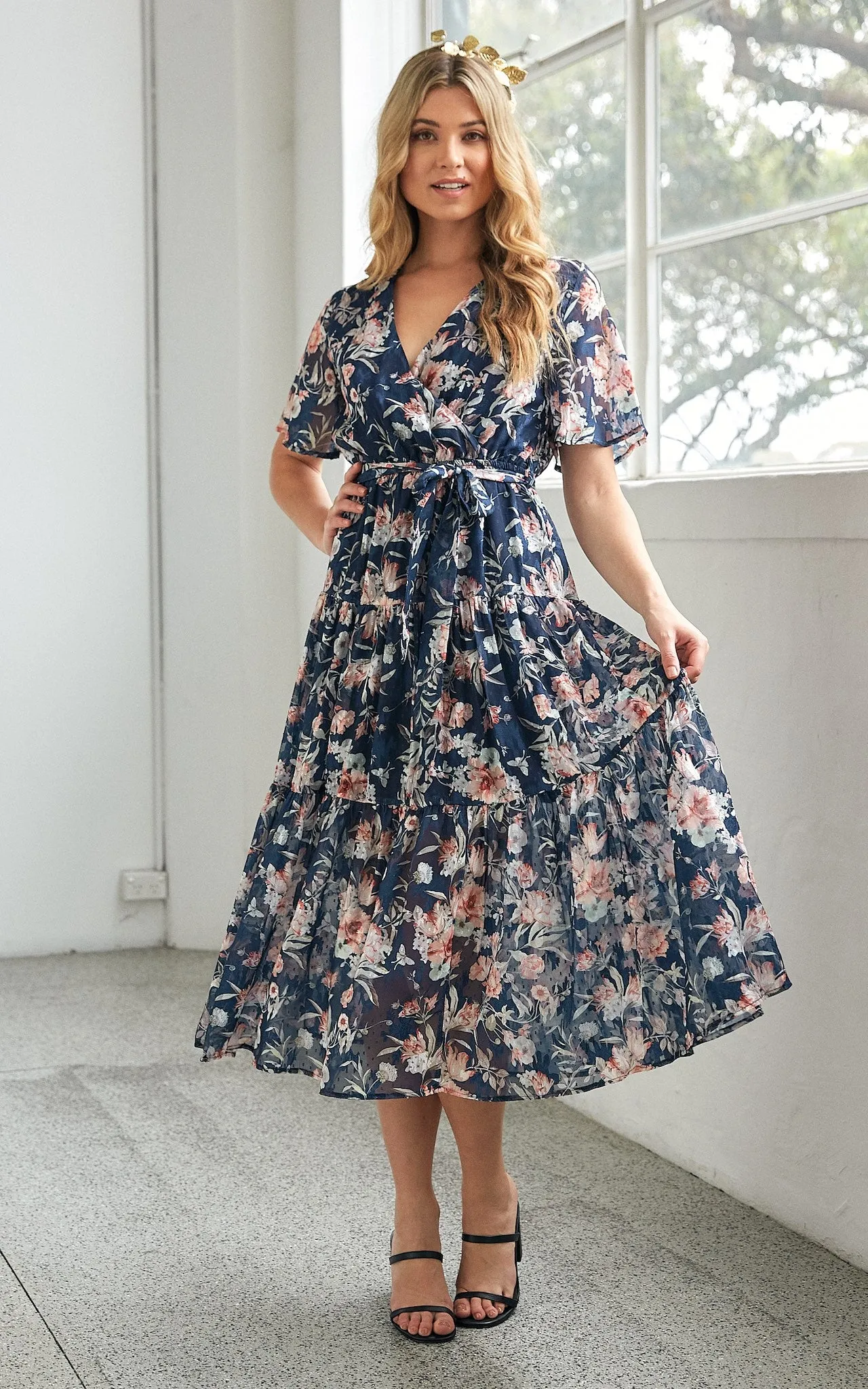 Ira Dress - Navy Floral