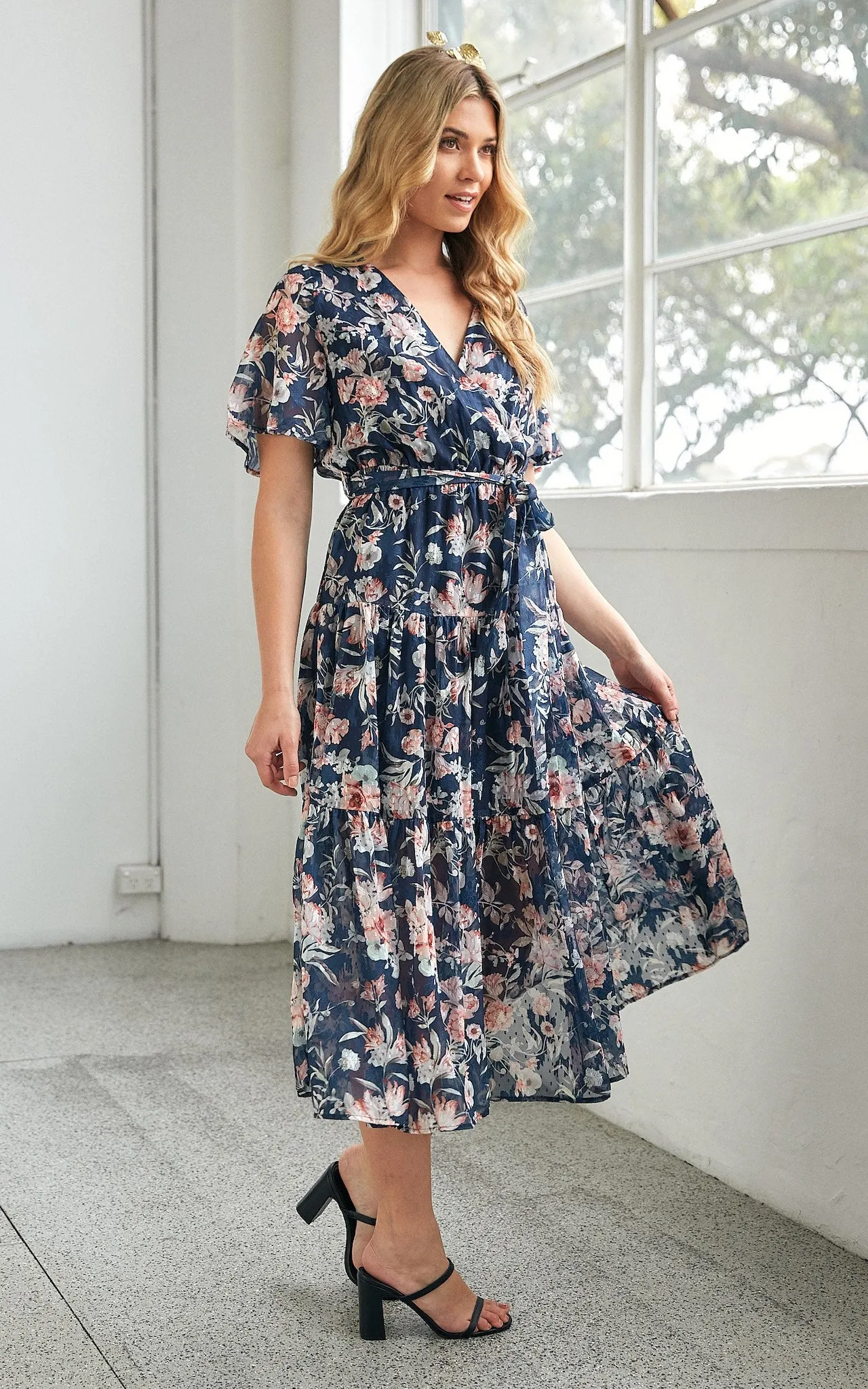 Ira Dress - Navy Floral