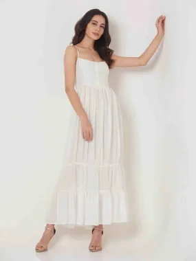 Irene - Dull Shine Muslin Relaxed Fit Maxi Dress