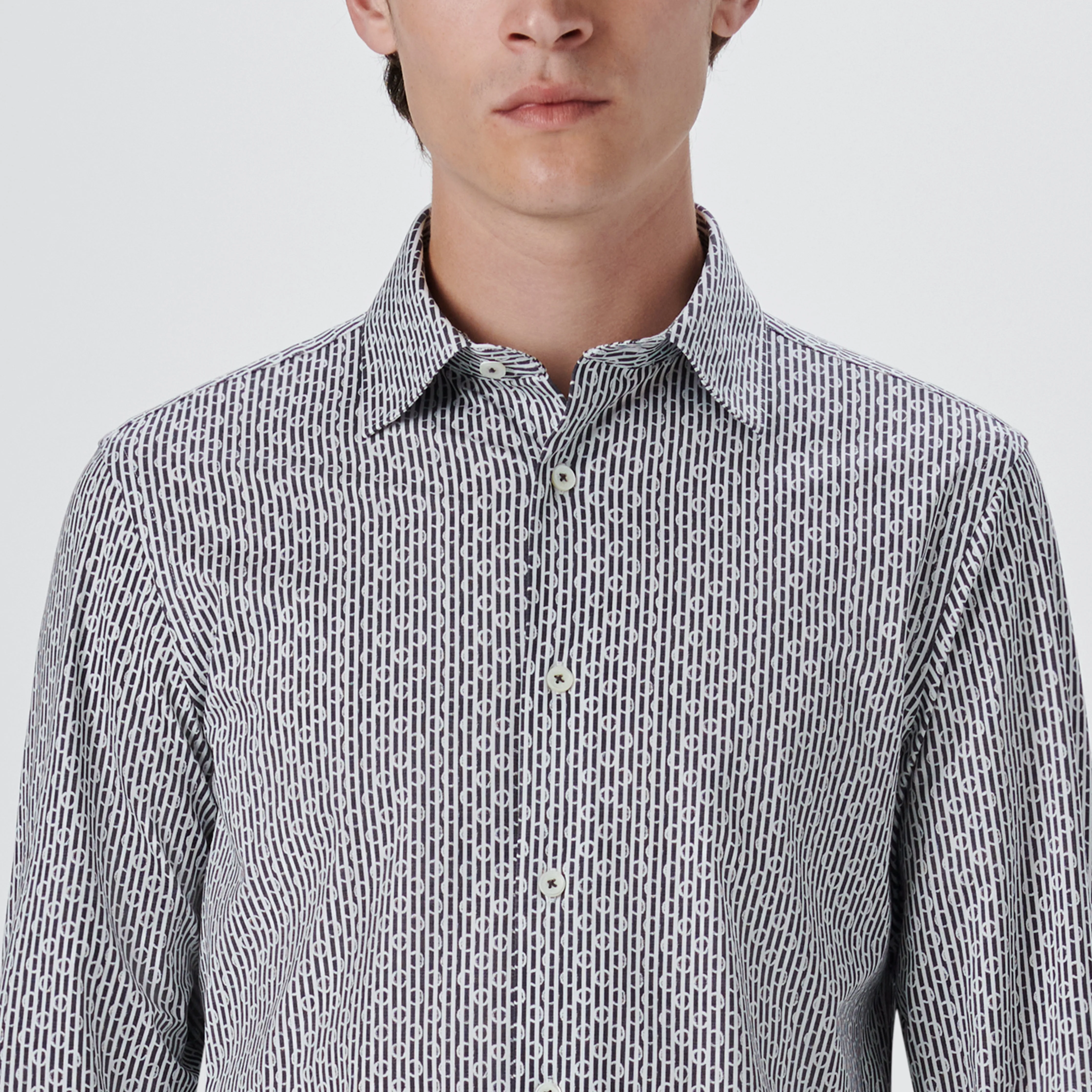 JAMES Stripe and Ring Print OoohCotton Shirt