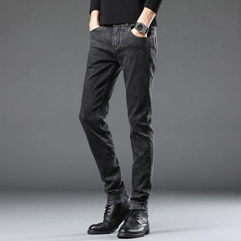 Jeans Men's 2024 Spring and Autumn New Simple and Versatile Slim Fit Stretch Feet Pants Men's Korean-Style High-End Casual Pants