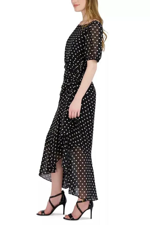 Julia Jordan Polka Dot Ruffled Maxi Dress