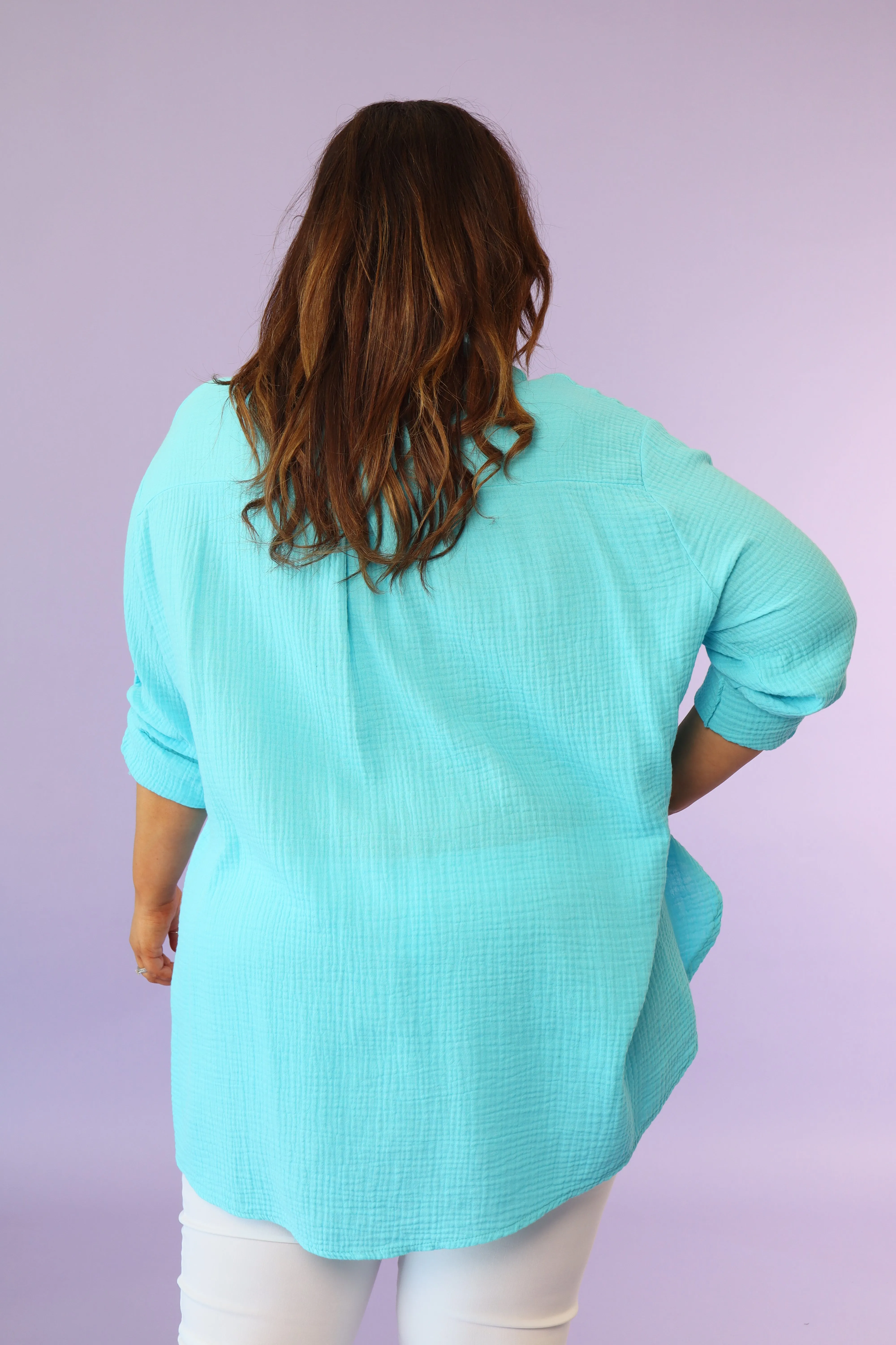 Juno Oversized Shirt in Blue