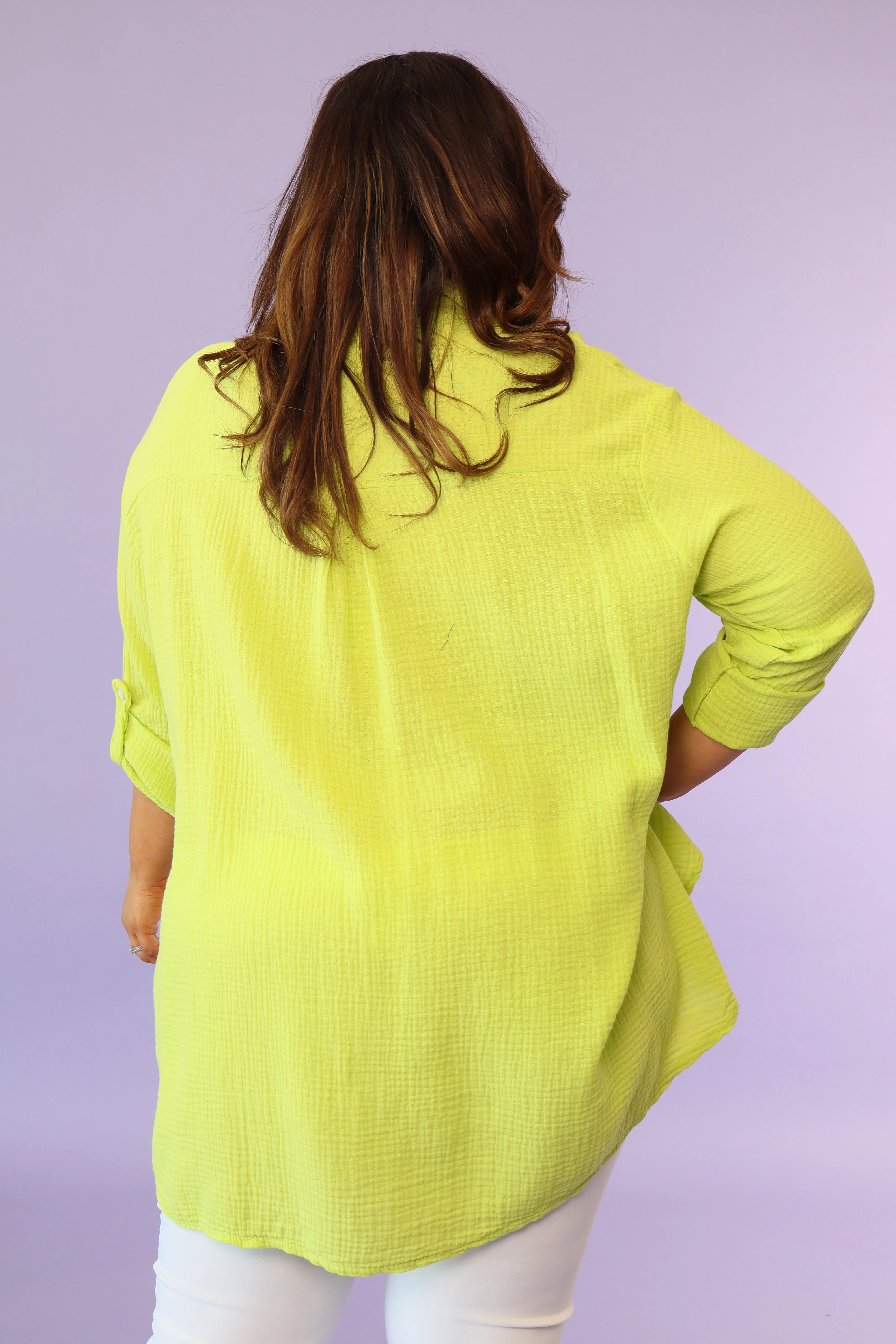 Juno Oversized Shirt in Lime