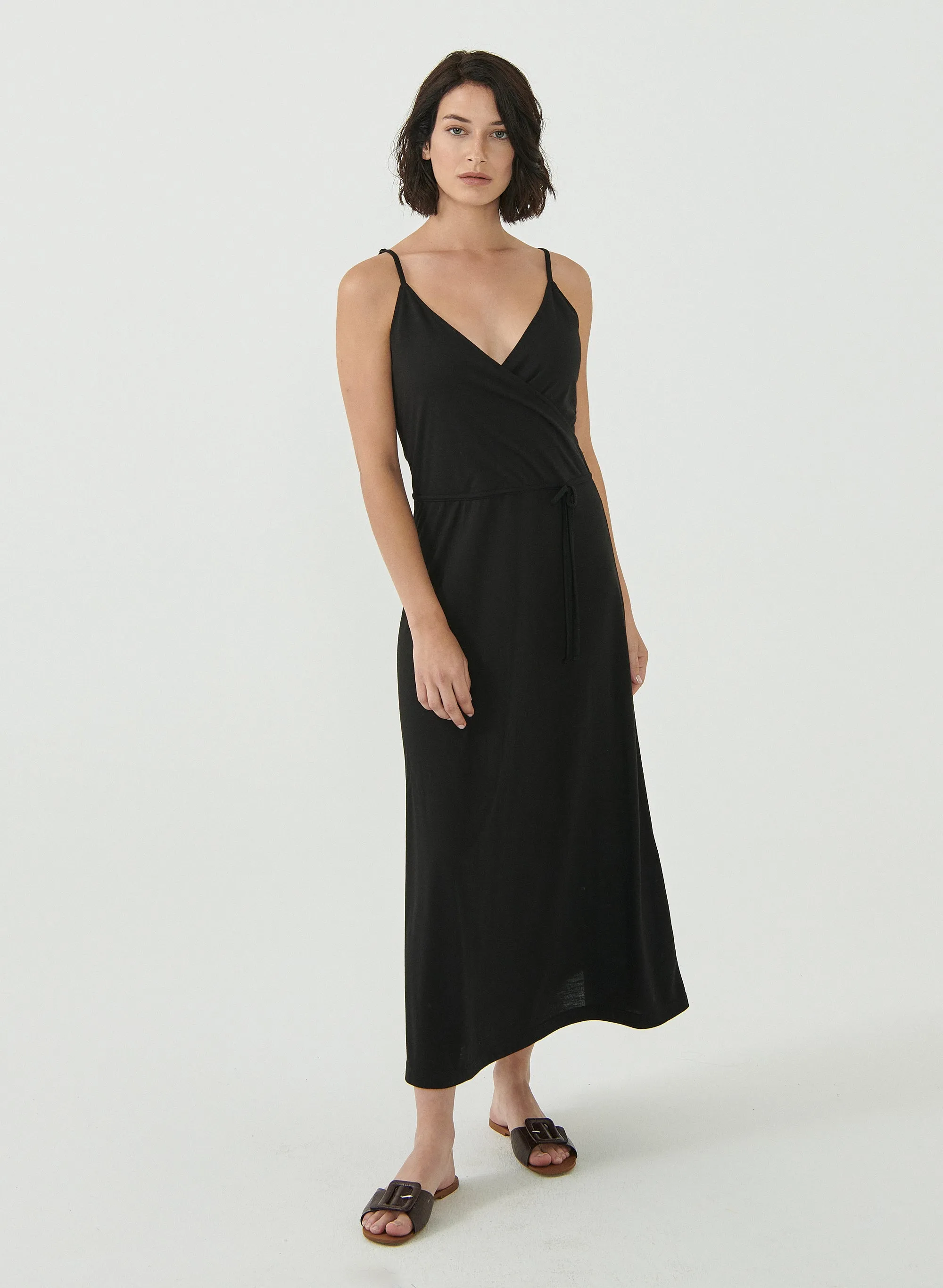 Jurk met verstelbare bandjes | Organication maxi dress black