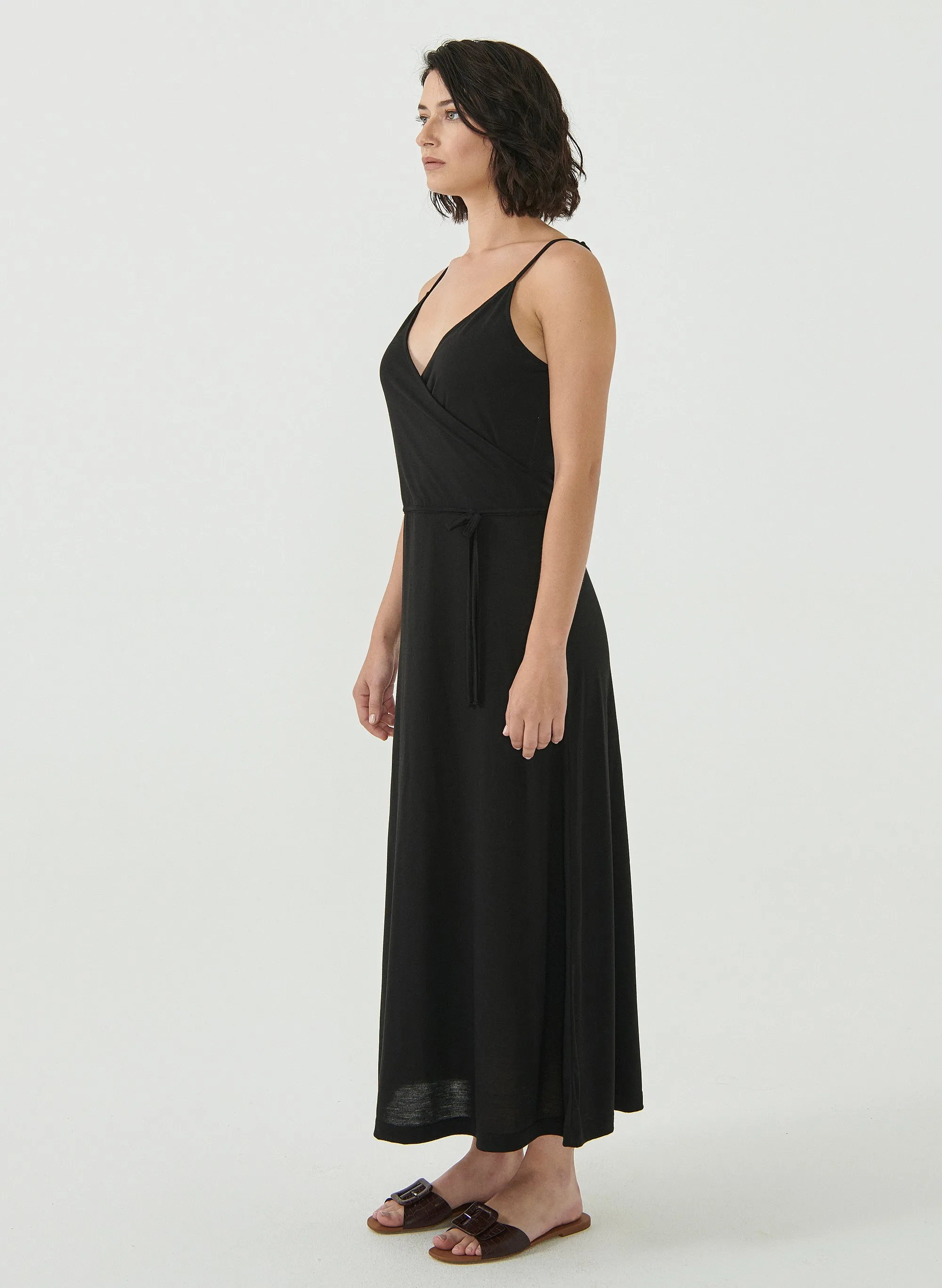 Jurk met verstelbare bandjes | Organication maxi dress black