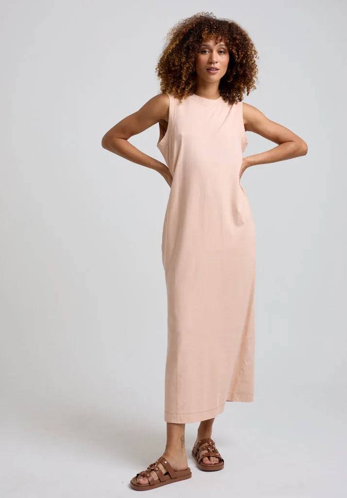 Kerri Sleeveless Jersey Maxi Dress In Pink