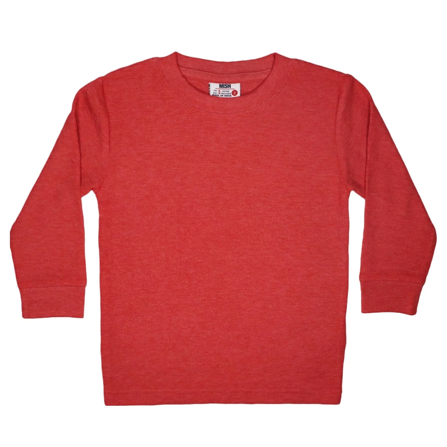 🎁Kids Thermal Long Sleeve Solid Shirt - Distressed Red