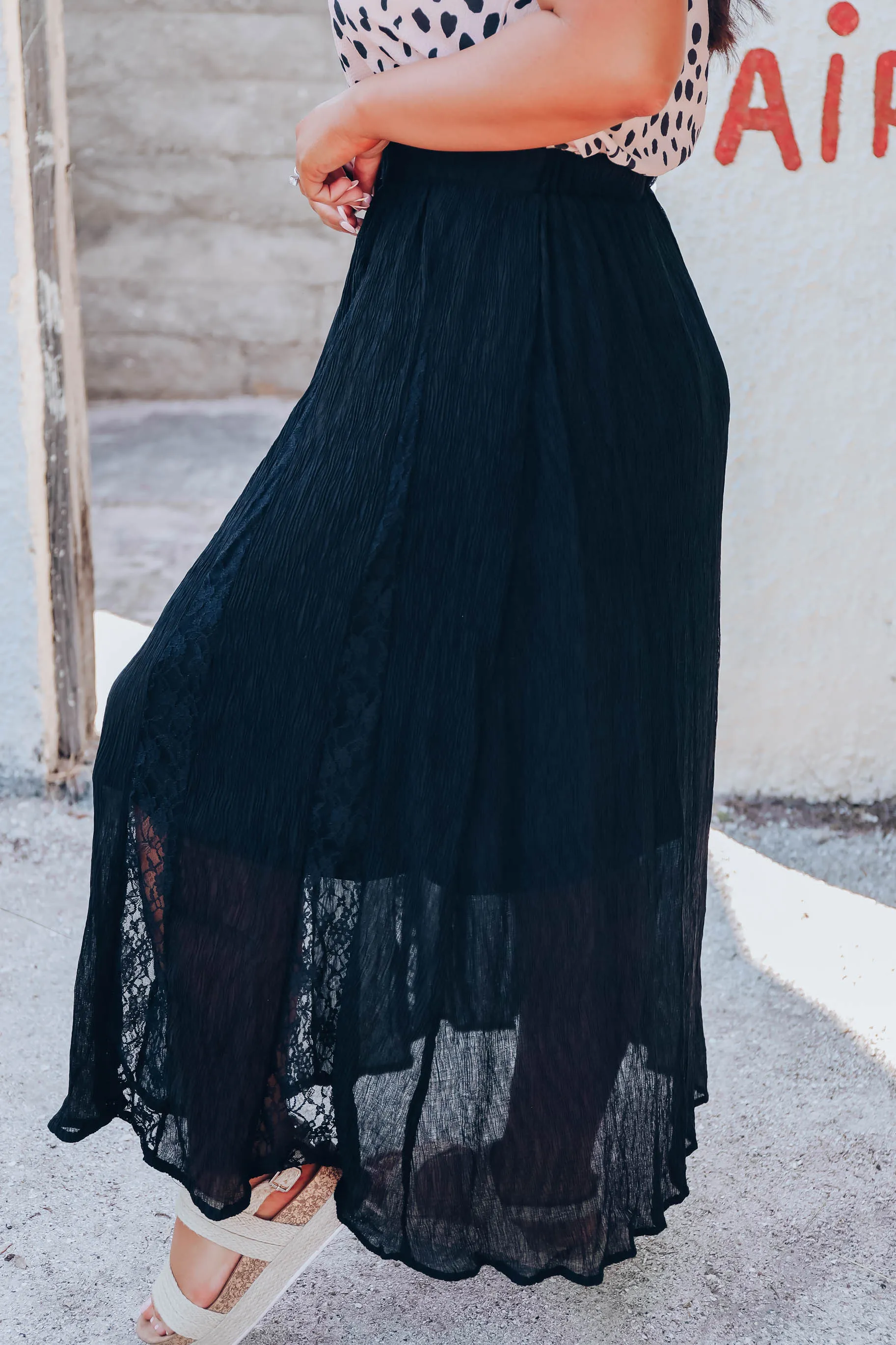 Kindred Spirit Lace Maxi Skirt - Black