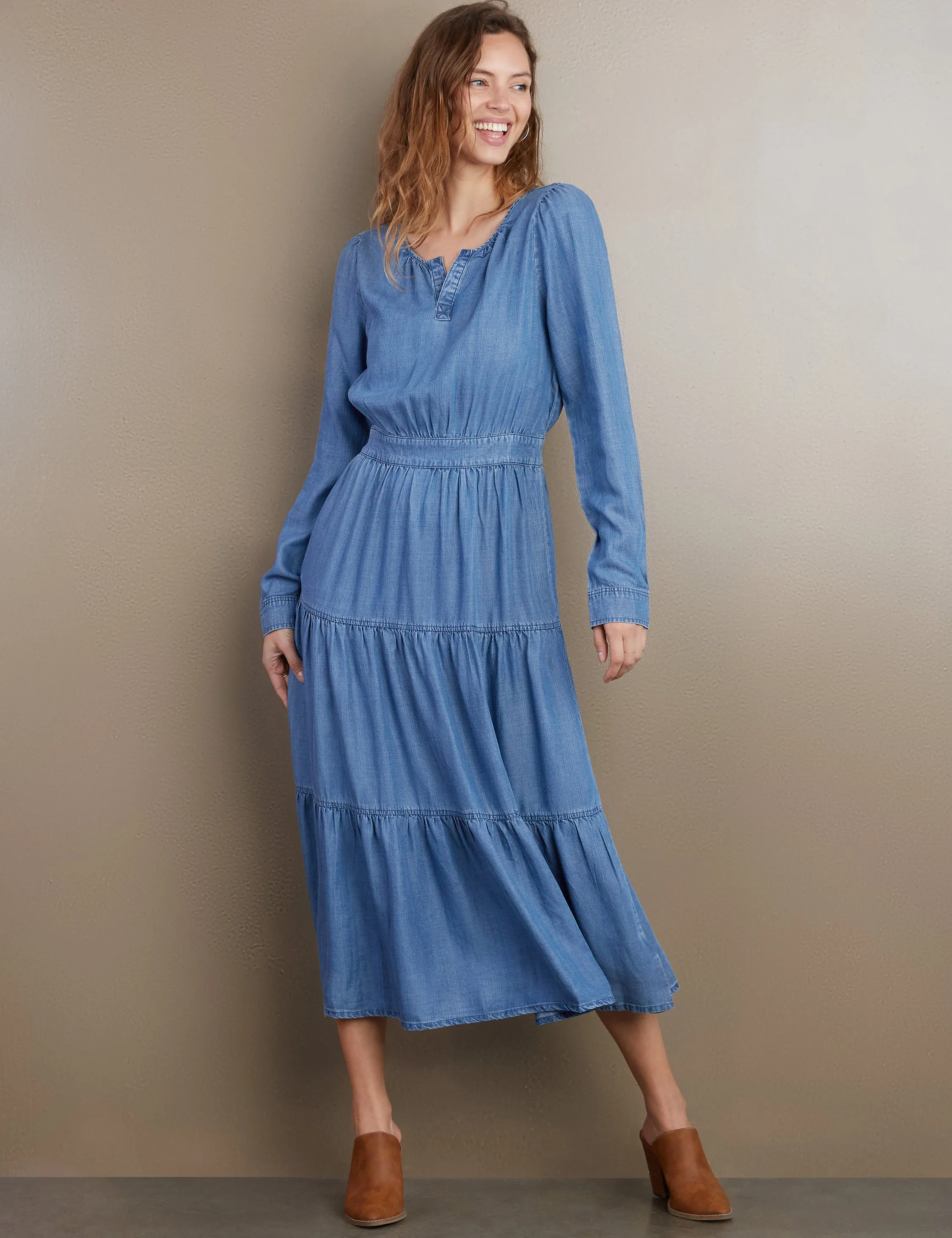 Layers Denim Maxi Dress