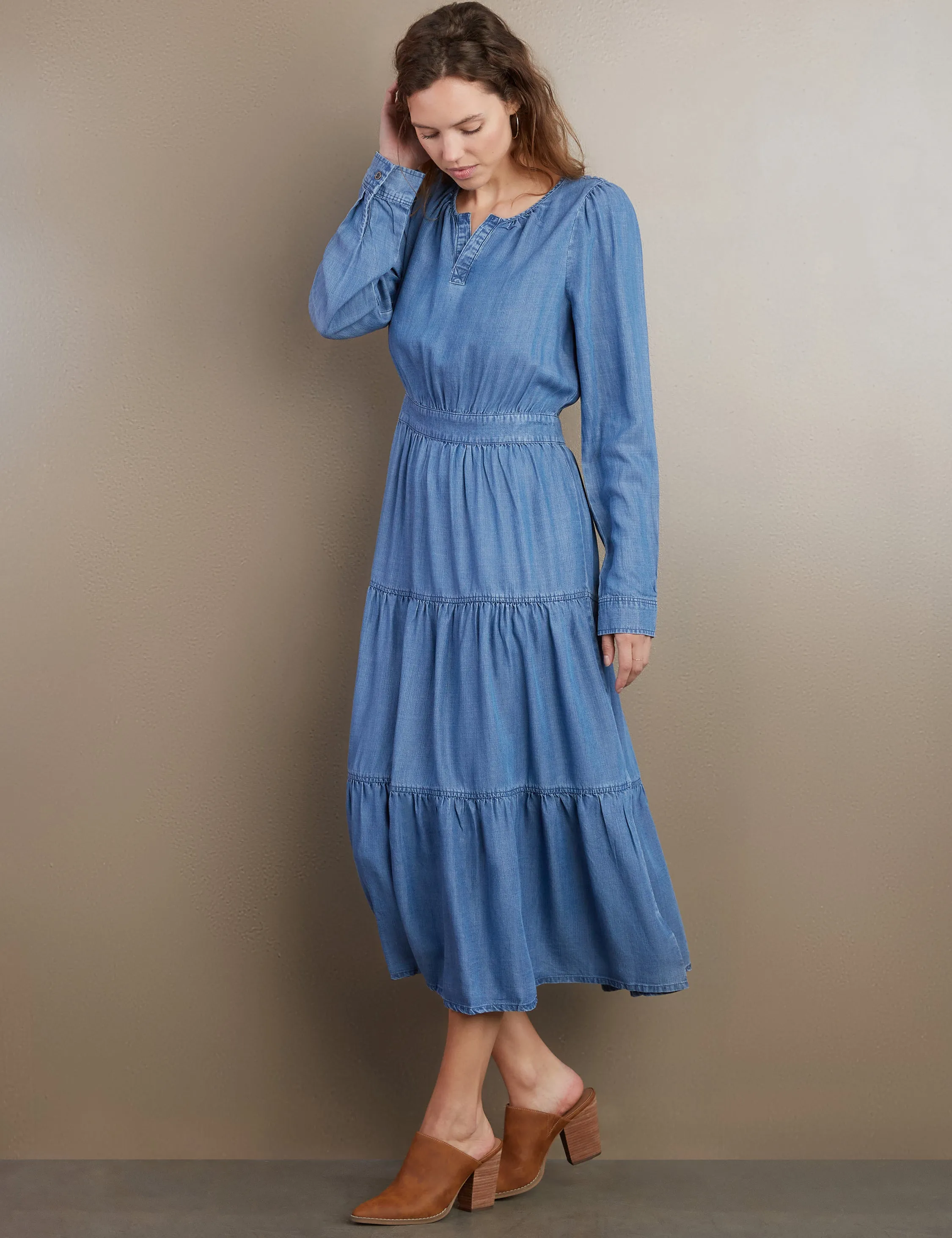 Layers Denim Maxi Dress