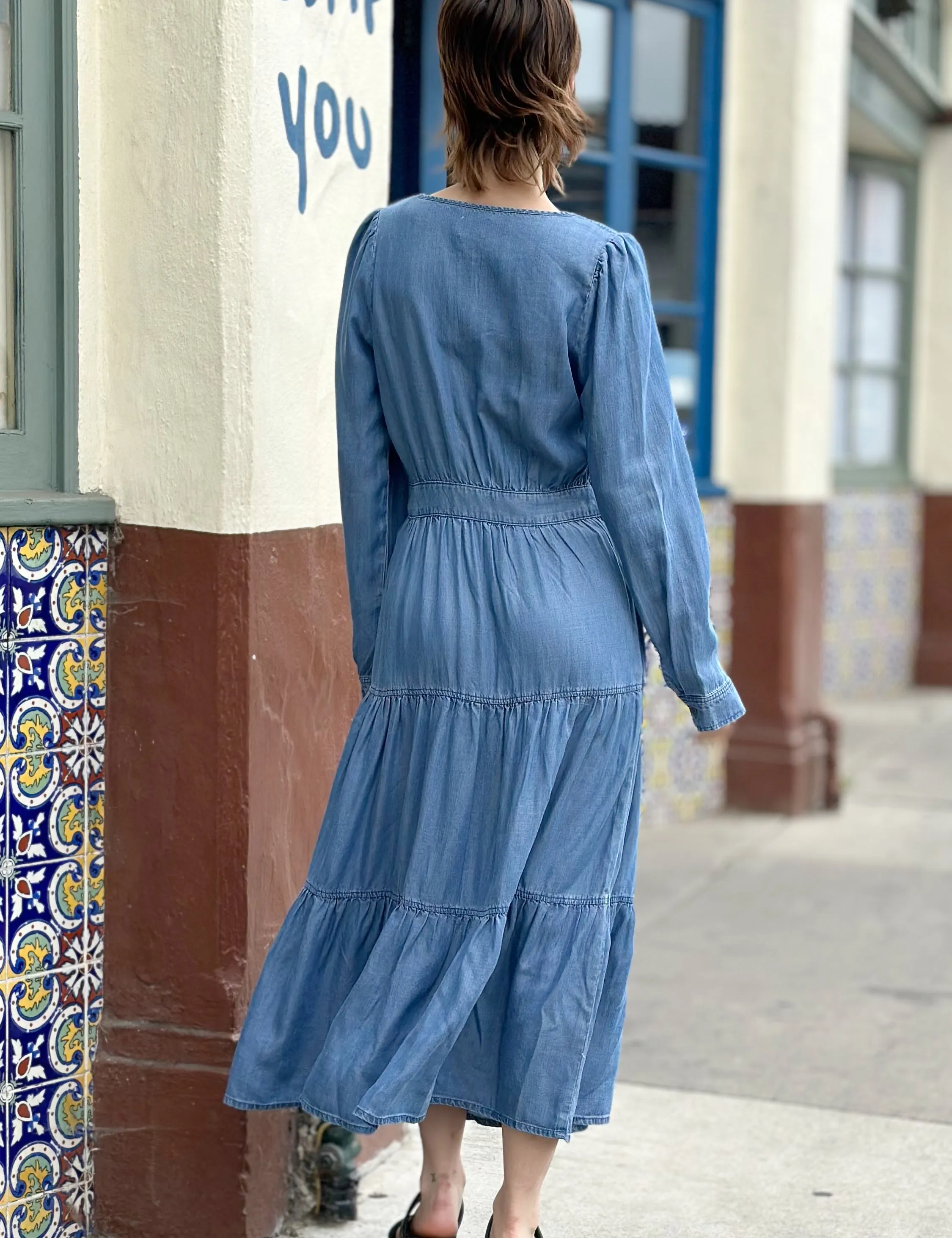 Layers Denim Maxi Dress