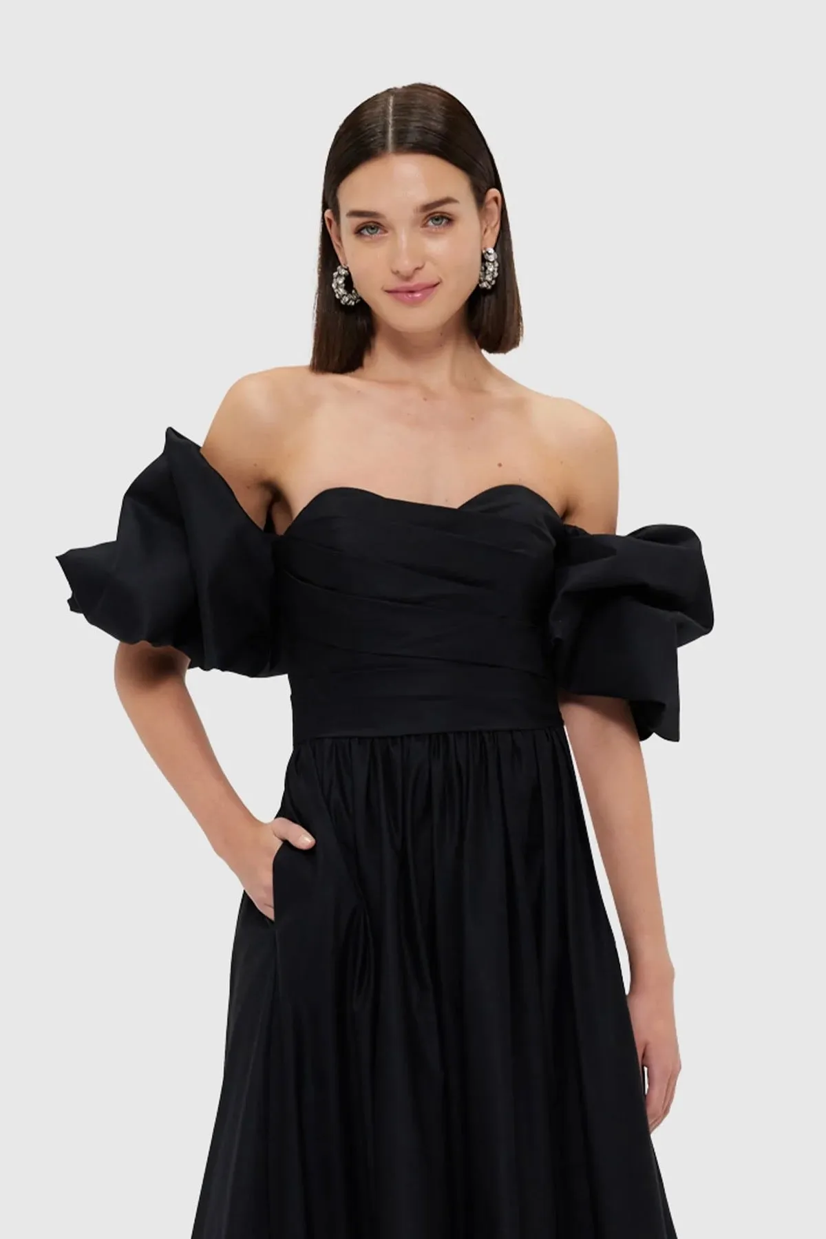 Leo Lin Miranda Rose Midi Dress - Ebony