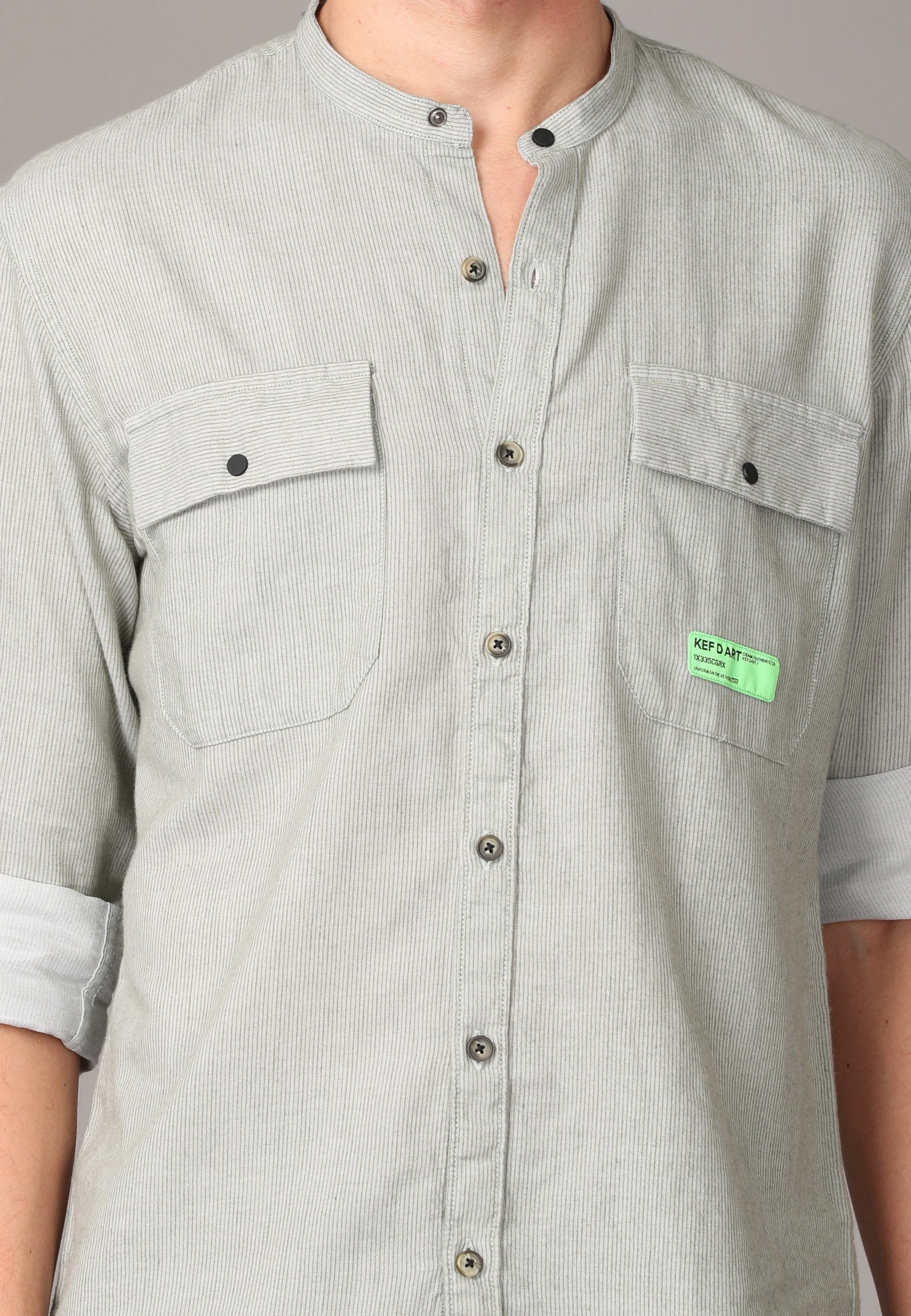 Light Ash Linen Full Sleeve Shirt