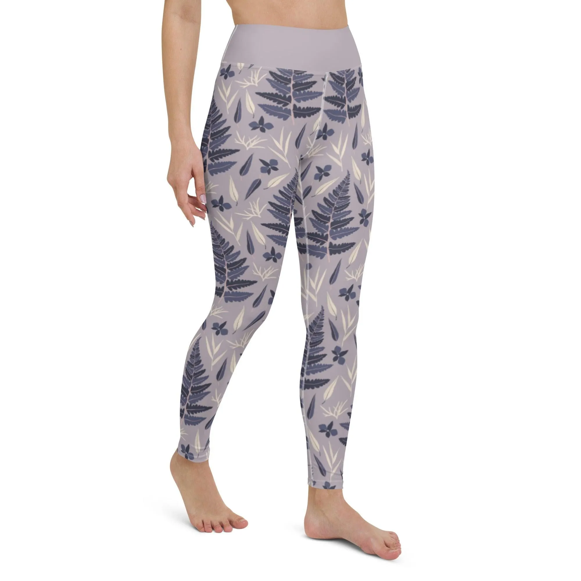 Lilac Fern Women's High-Waisted Yoga Pants