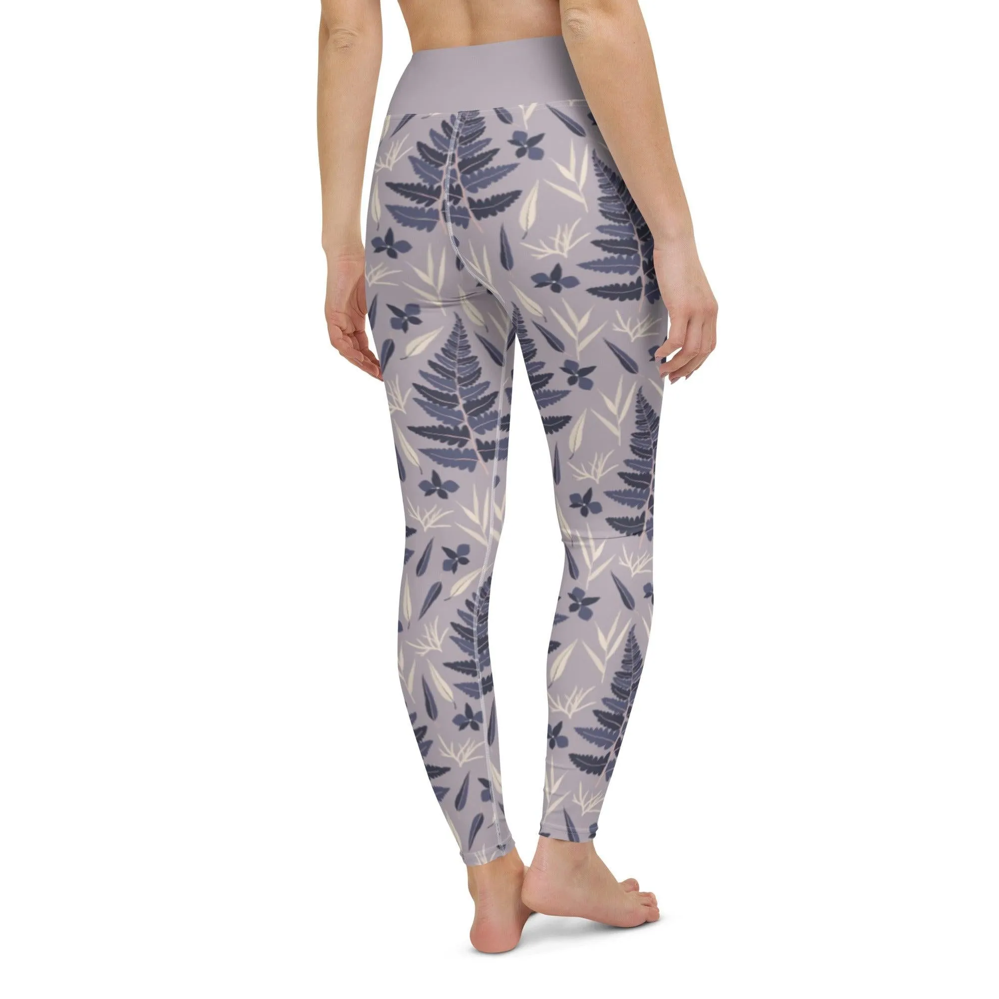 Lilac Fern Women's High-Waisted Yoga Pants