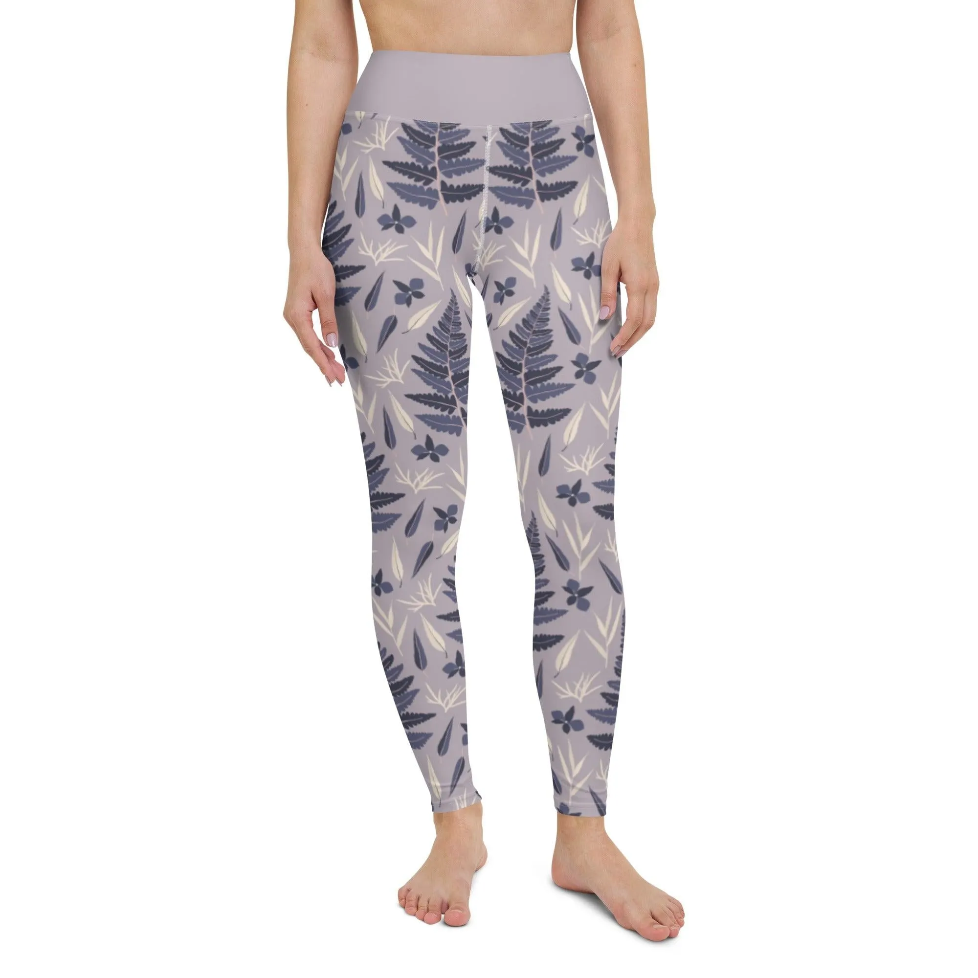 Lilac Fern Women's High-Waisted Yoga Pants