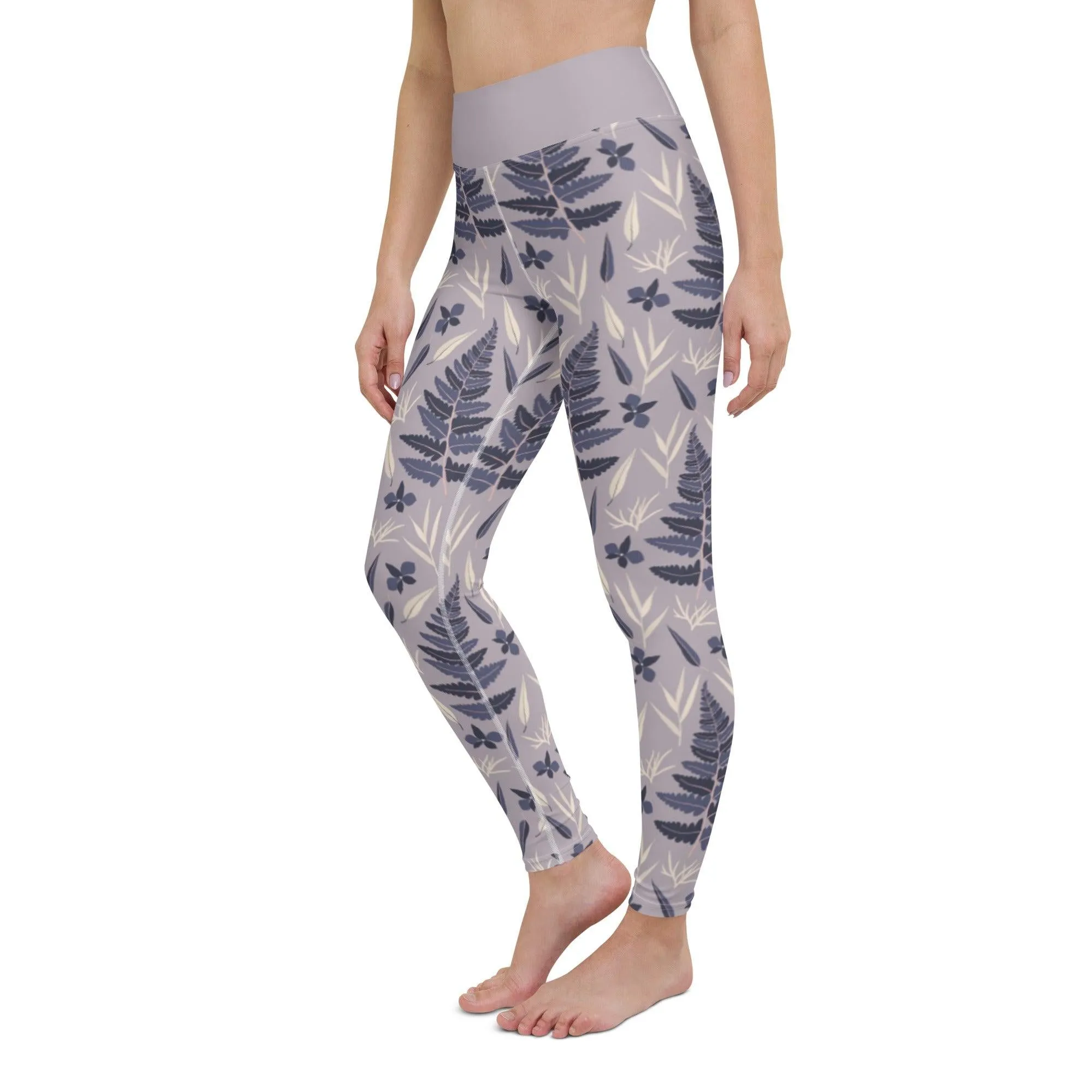 Lilac Fern Women's High-Waisted Yoga Pants