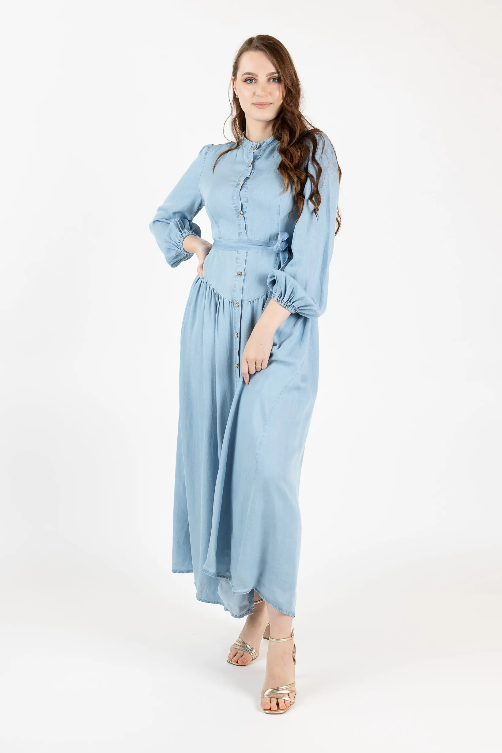 Lilianna Button Denim Dress