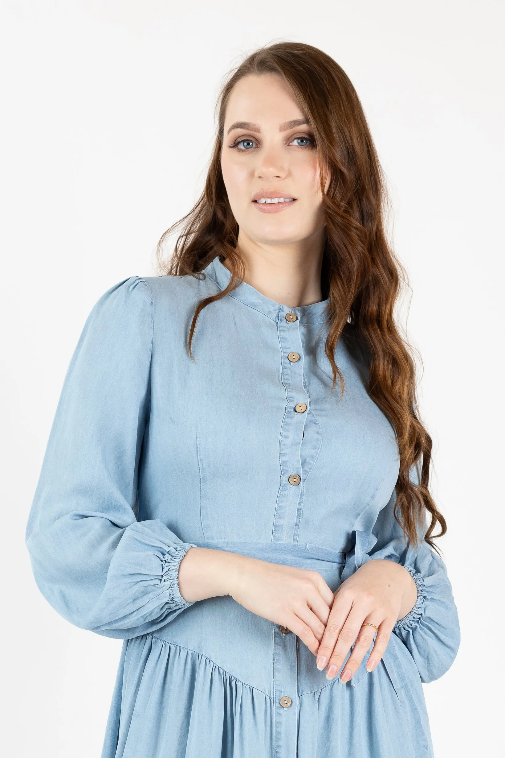 Lilianna Button Denim Dress