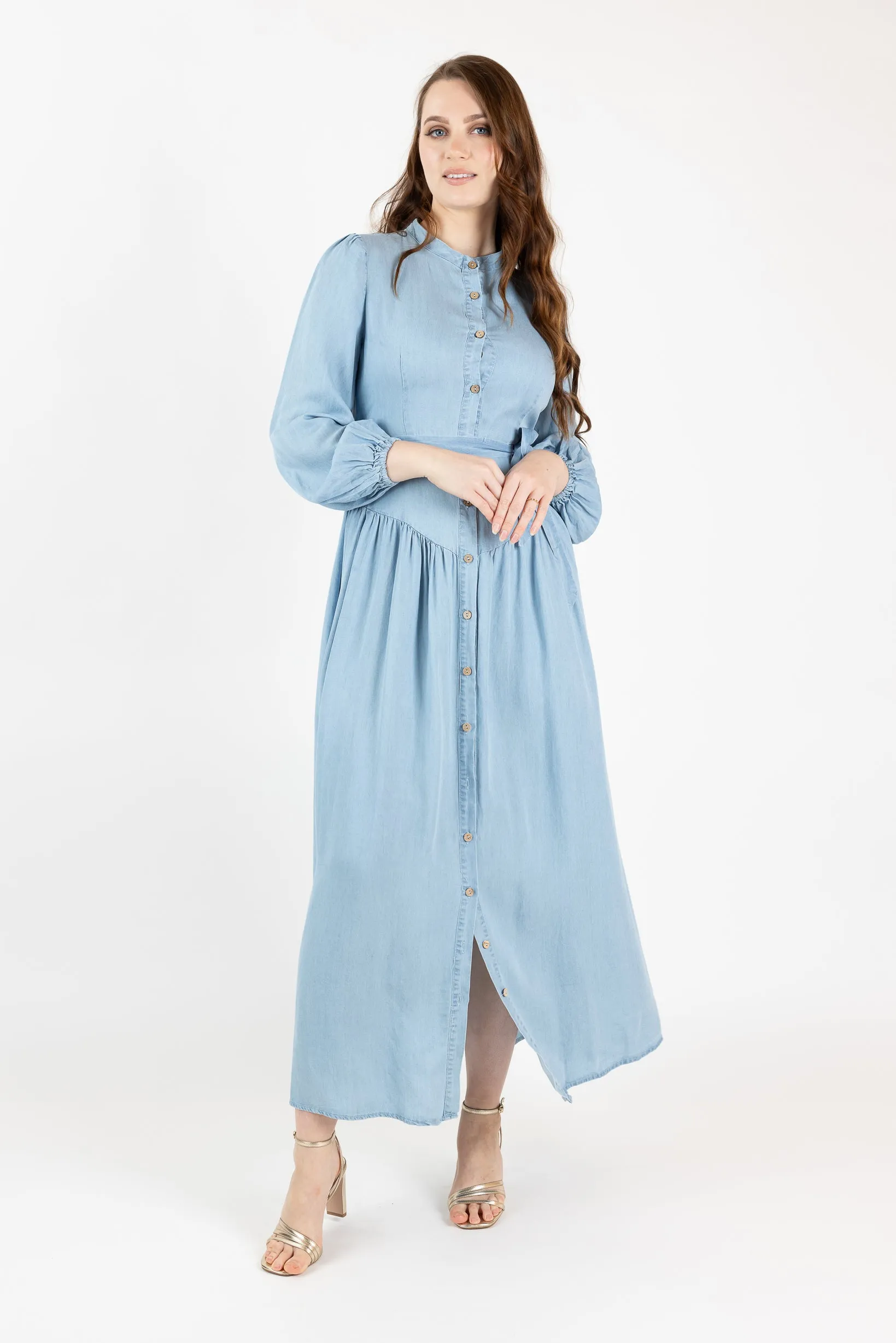 Lilianna Button Denim Dress