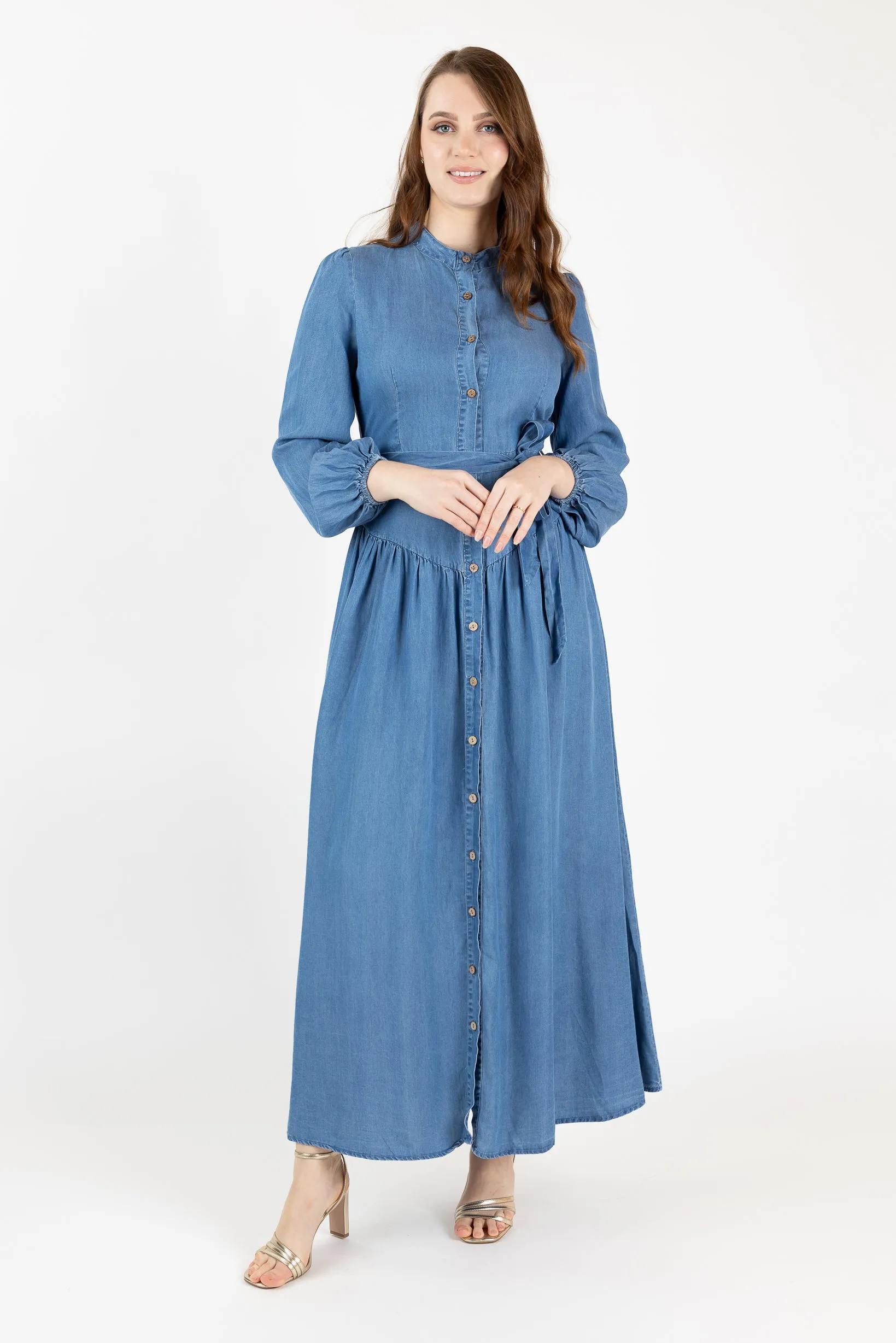 Lilianna Button Denim Dress