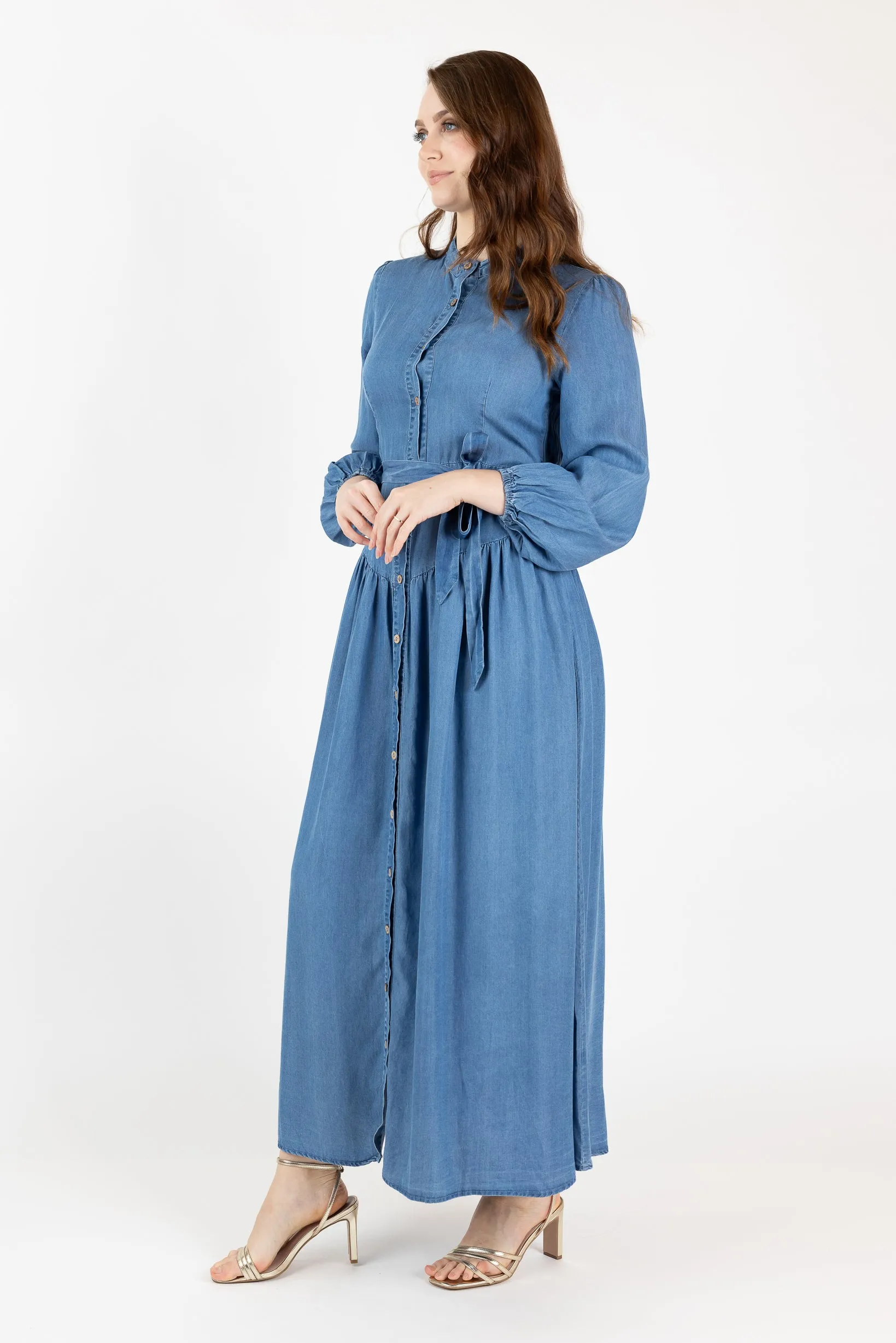 Lilianna Button Denim Dress