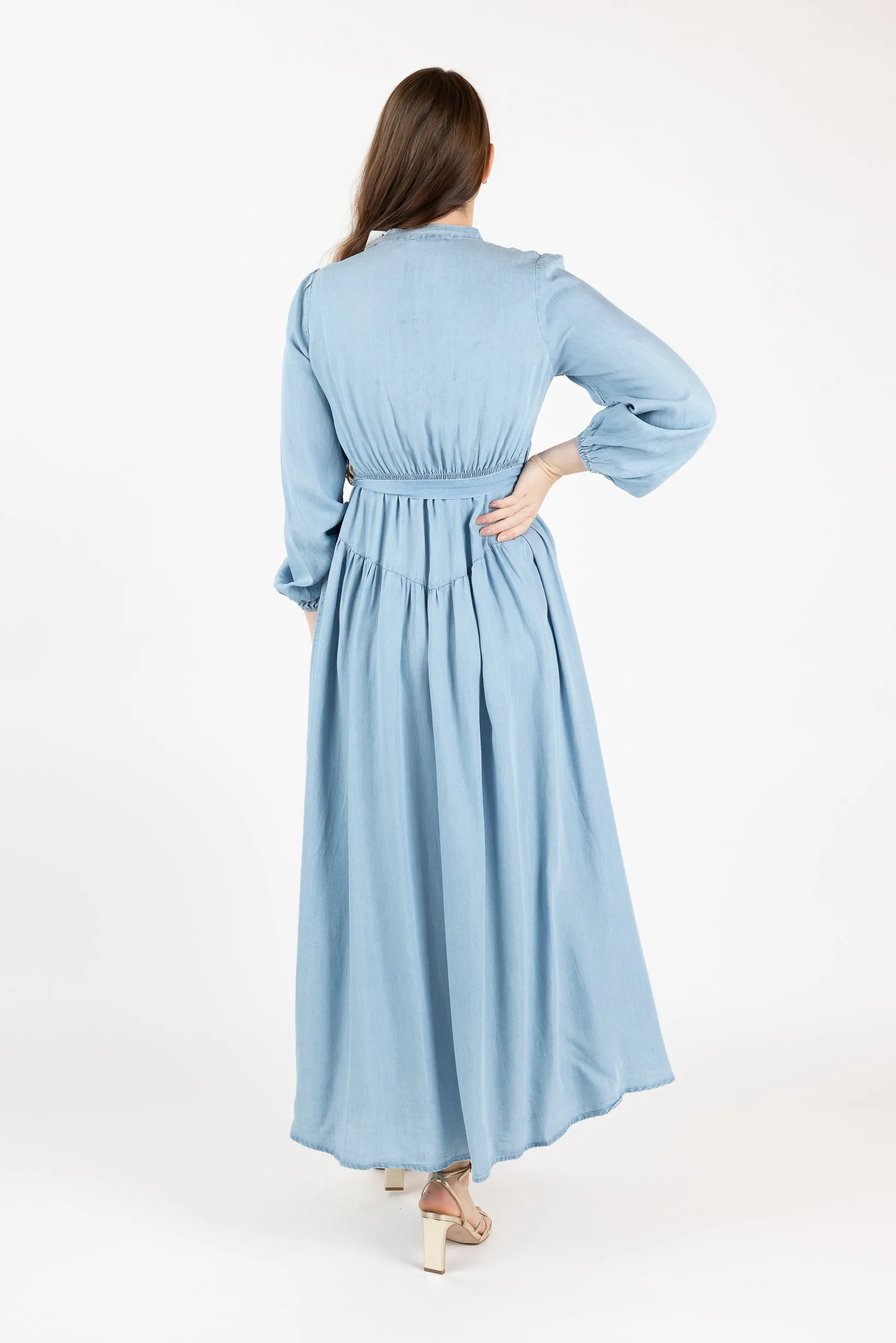 Lilianna Button Denim Dress