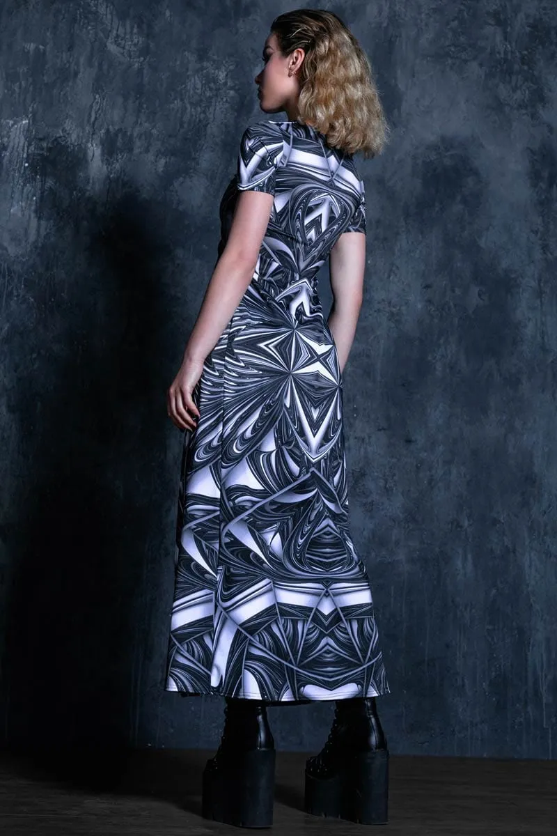 Liquid Steel Cut Out Maxi Dress